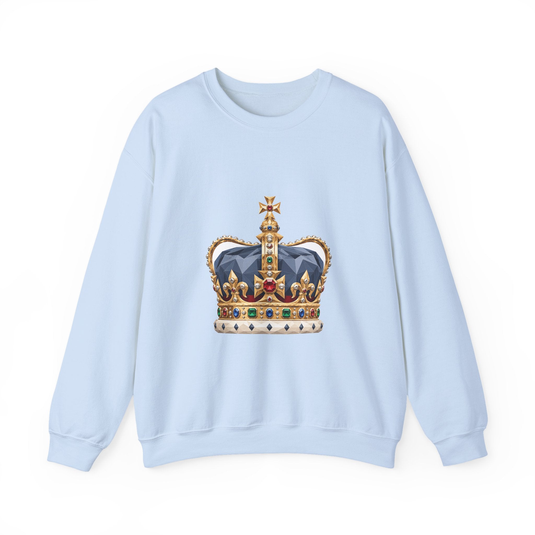 Matching Couple Sweatshirt - Crown & Shield Matching Couple Crewneck Sweatshirt Geometric Art His Hers Couple Gift - Design A