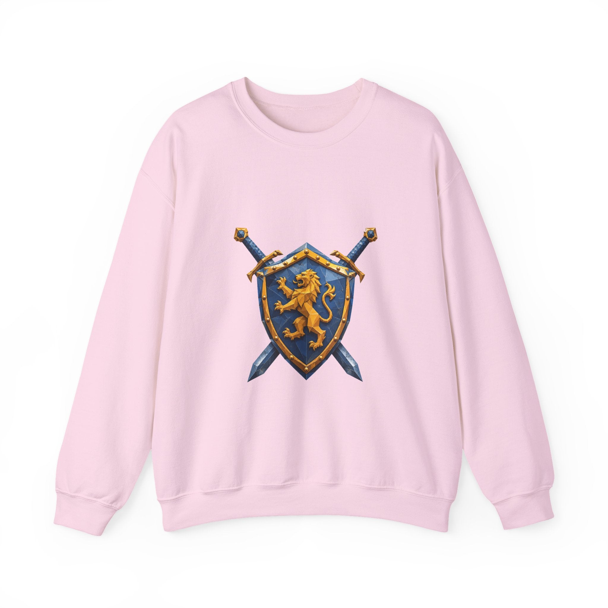 Matching Couple Sweatshirt - Crown & Shield Matching Couple Premium Fleece Sweatshirt Geometric Art His Hers Love Gift - Design B