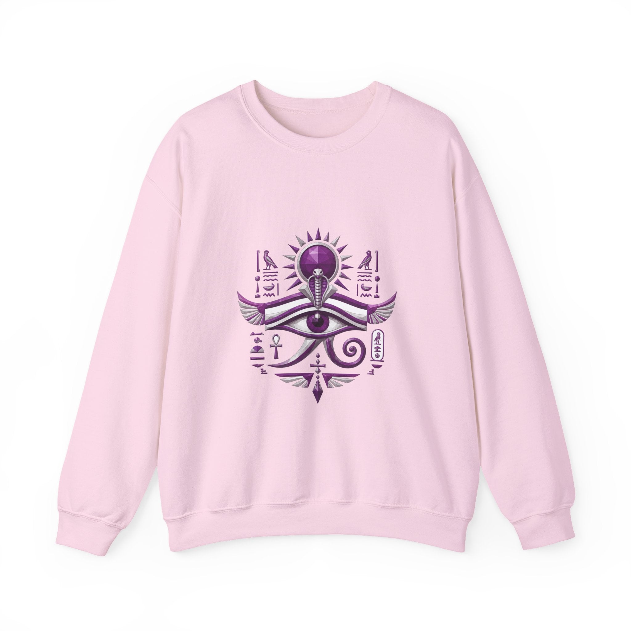 Matching Couple Sweatshirt - Eye of Ra & Horus Matching Couple Crewneck Sweatshirt Geometric Art His Hers Couple Gift - Design A