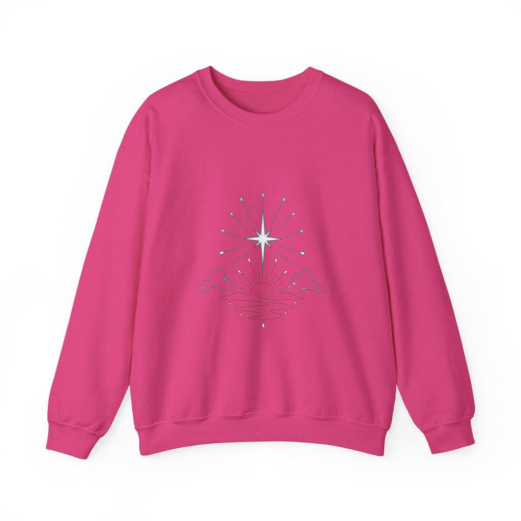 Matching Couple Sweatshirt - Evening & Morning Star Matching Couple Crewneck Sweatshirt Minimalist Art His Hers Valentine Gift - Design B