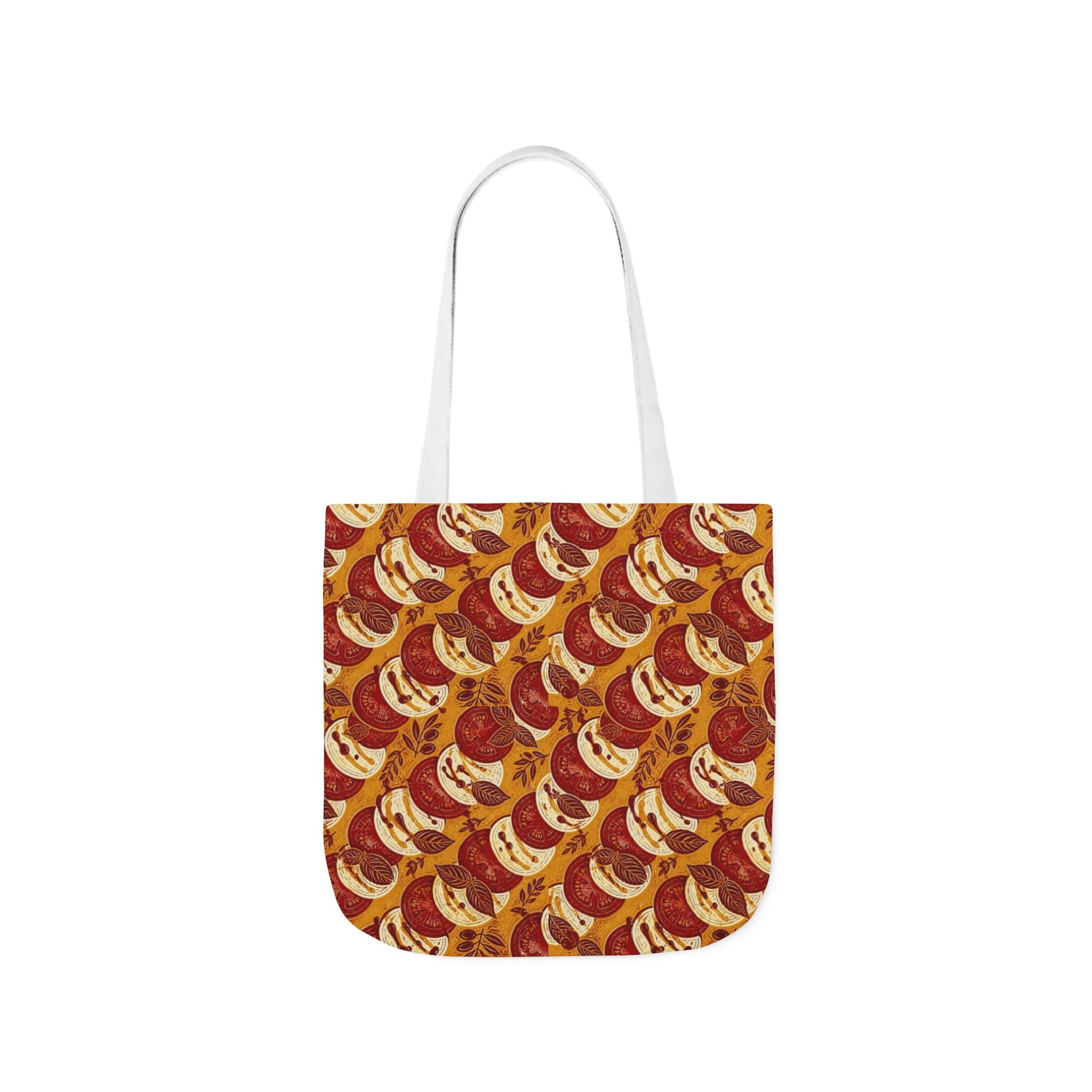 Caprese Arrangement Canvas Tote Bag Mediterranean Kitchen Linocut Design Italian Cottagecore Gift