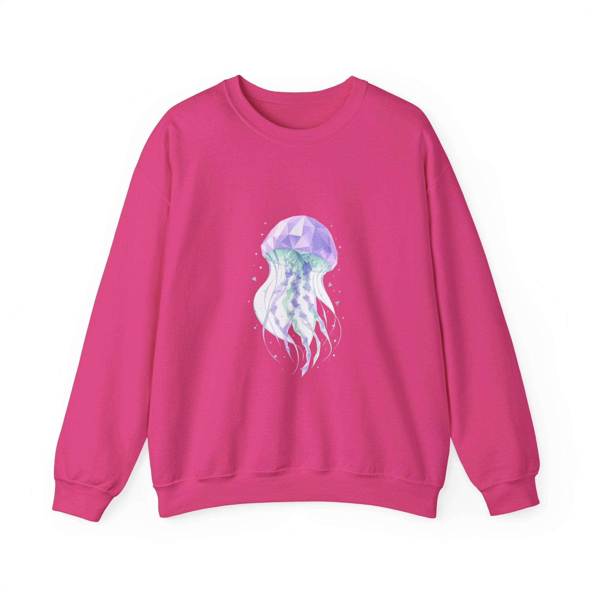 Matching Couple Sweatshirt - Octopus & Jellyfish Matching Couple Crewneck Sweatshirt Geometric Art His Hers Couple Gift - Design B