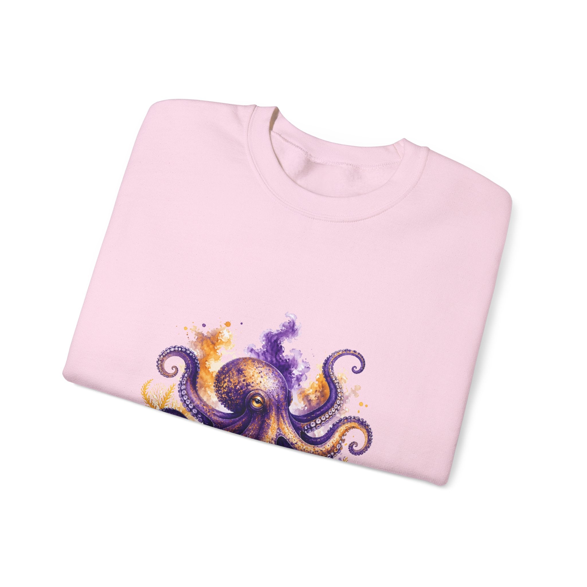 Matching Couple Sweatshirt - Octopus & Jellyfish Matching Couple Comfort Colors Crew Watercolor Art His Hers Birthday Gift - Design A
