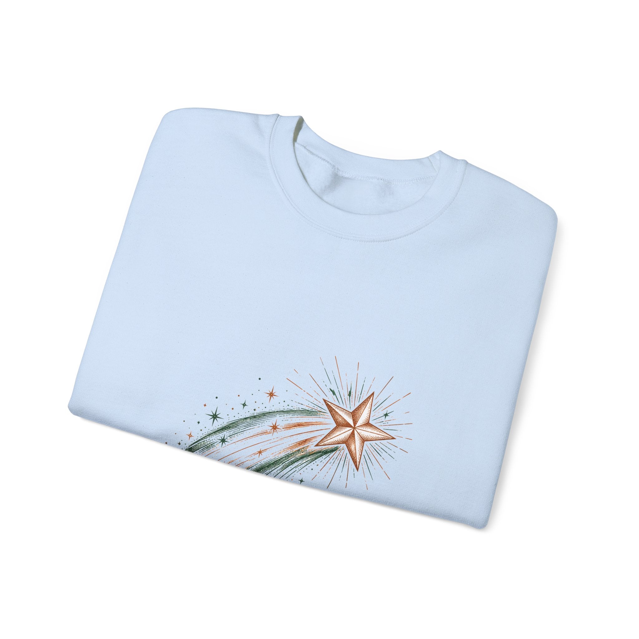 Matching Couple Sweatshirt - Shooting Star & North Star Matching Couple Comfort Colors Crew Hand-Drawn Art His Hers Anniversary Gift - Design A