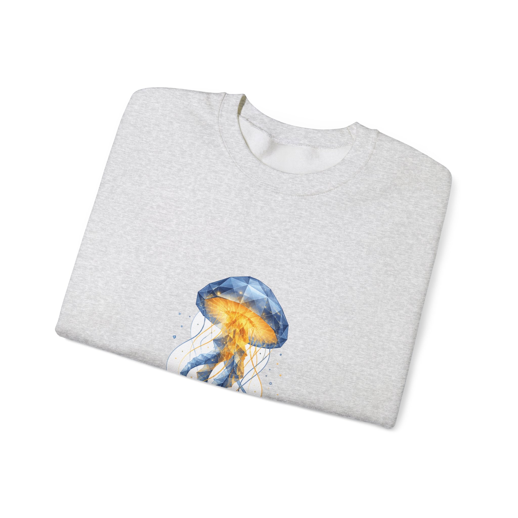 Matching Couple Sweatshirt - Octopus & Jellyfish Matching Couple Comfort Colors Crew Geometric Art His Hers Love Gift - Design B