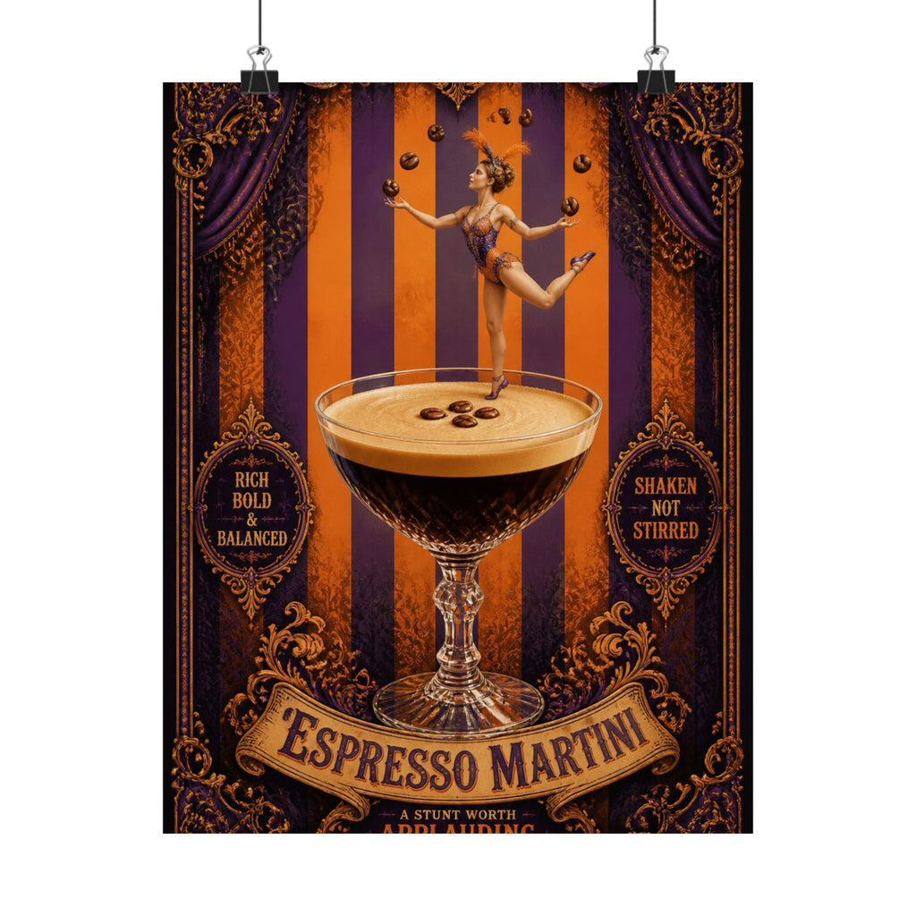 Espresso Martini Acrobat Wall Art Poster 18×24 Baroque Home Office Decor Maximalist Print