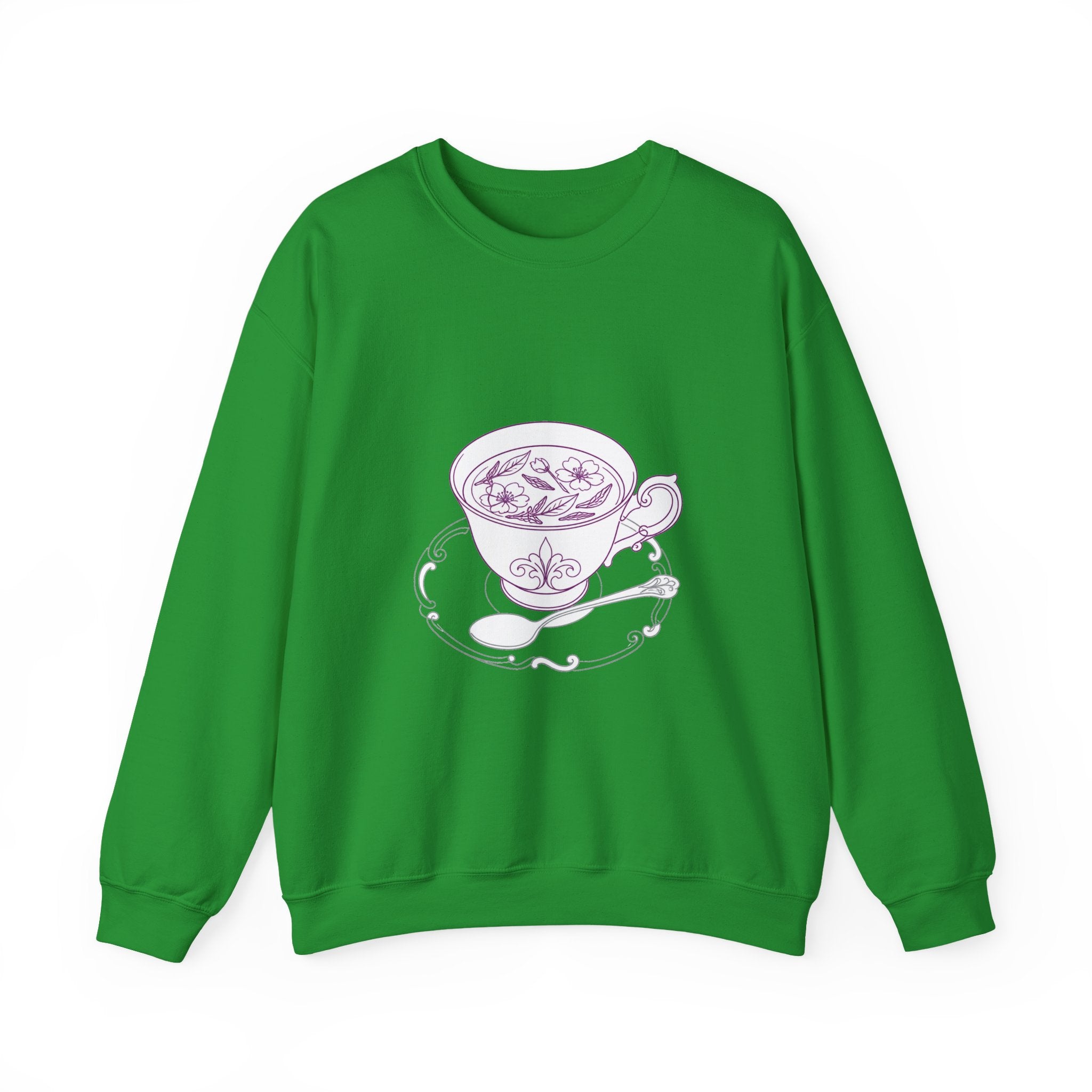 Matching Couple Sweatshirt - Coffee & Tea Matching Couple Comfort Colors Crew Minimalist Art His Hers Christmas Gift - Design B