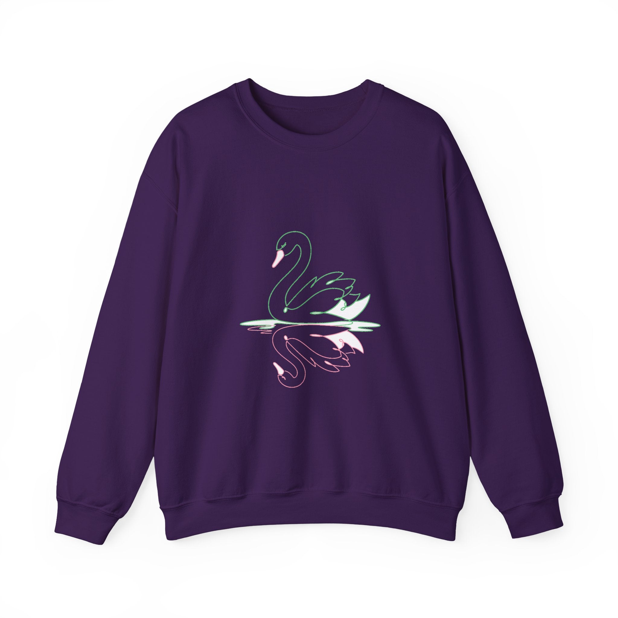 Matching Couple Sweatshirt - Raven & Swan Matching Couple Crewneck Sweatshirt Minimalist Art His Hers Valentine Gift - Design B