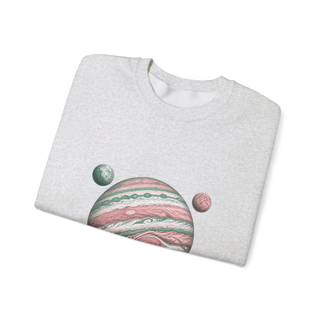 Matching Couple Sweatshirt - Saturn & Jupiter Matching Couple Premium Fleece Sweatshirt Hand-Drawn Art His Hers Anniversary Gift - Design B