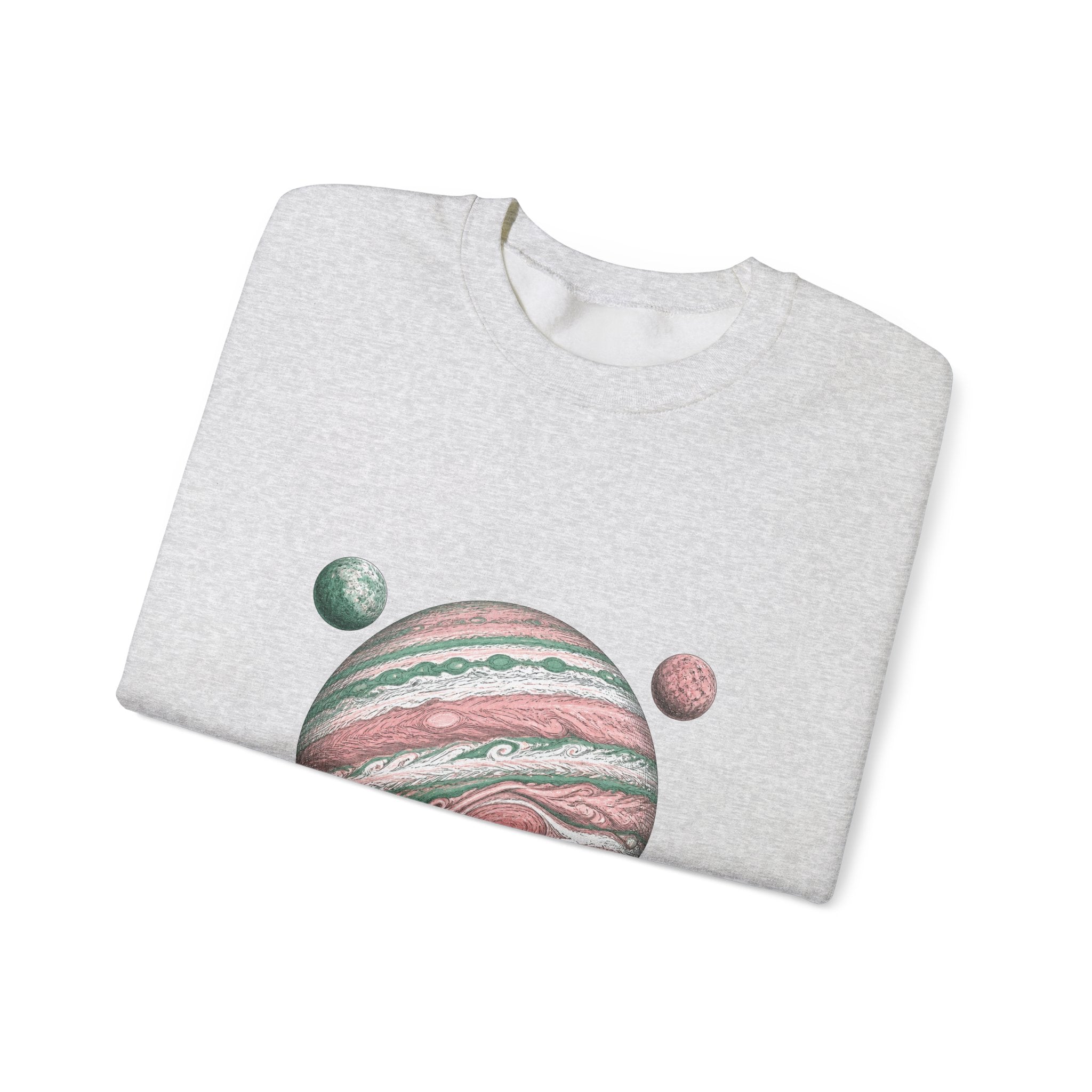 Matching Couple Sweatshirt - Saturn & Jupiter Matching Couple Premium Fleece Sweatshirt Hand-Drawn Art His Hers Anniversary Gift - Design B