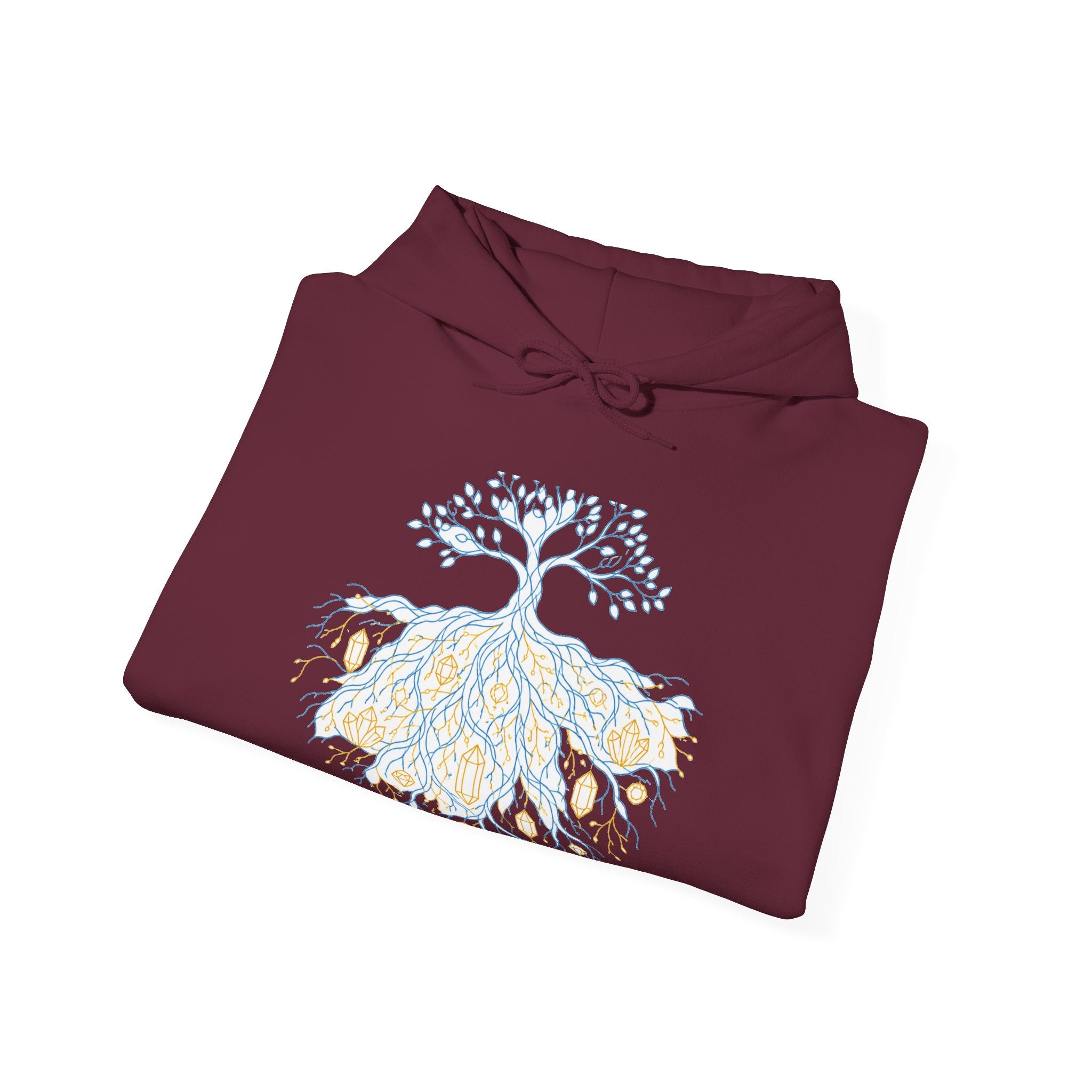 Matching Couple Sweatshirt - Ancient Oak & Deep Roots Matching Couple Hooded Sweatshirt Minimalist Art His Hers Valentine Gift - Design B