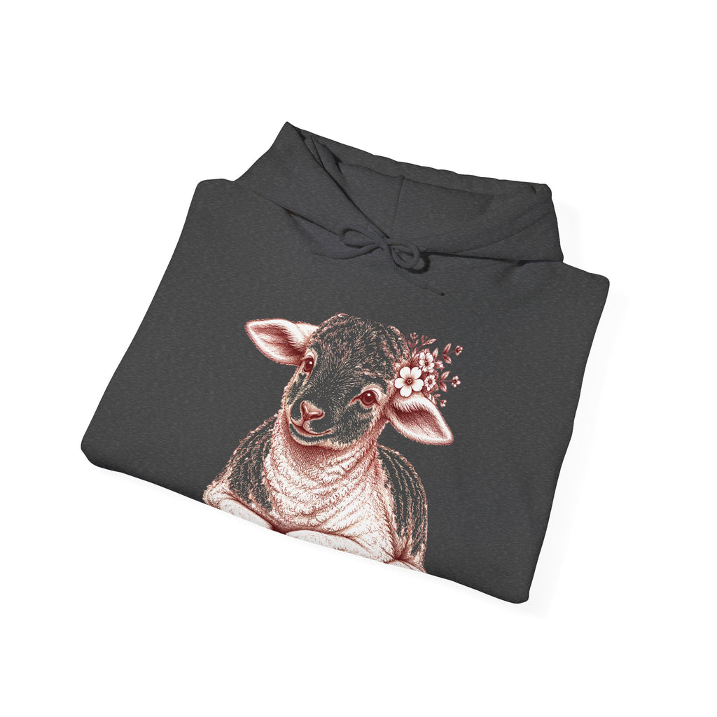 Matching Couple Sweatshirt - Lion & Lamb Matching Couple Hooded Sweatshirt Hand-Drawn Art His Hers Best Friend Gift - Design B