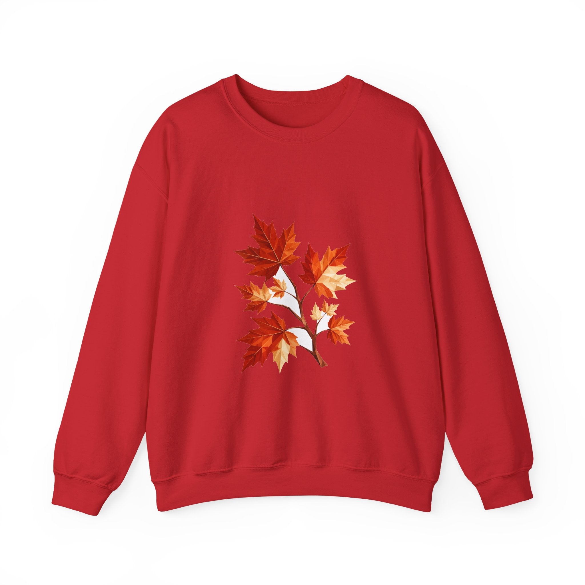 Matching Couple Sweatshirt - Cherry Blossom & Maple Leaf Matching Couple Comfort Colors Crew Geometric Art His Hers Love Gift - Design B