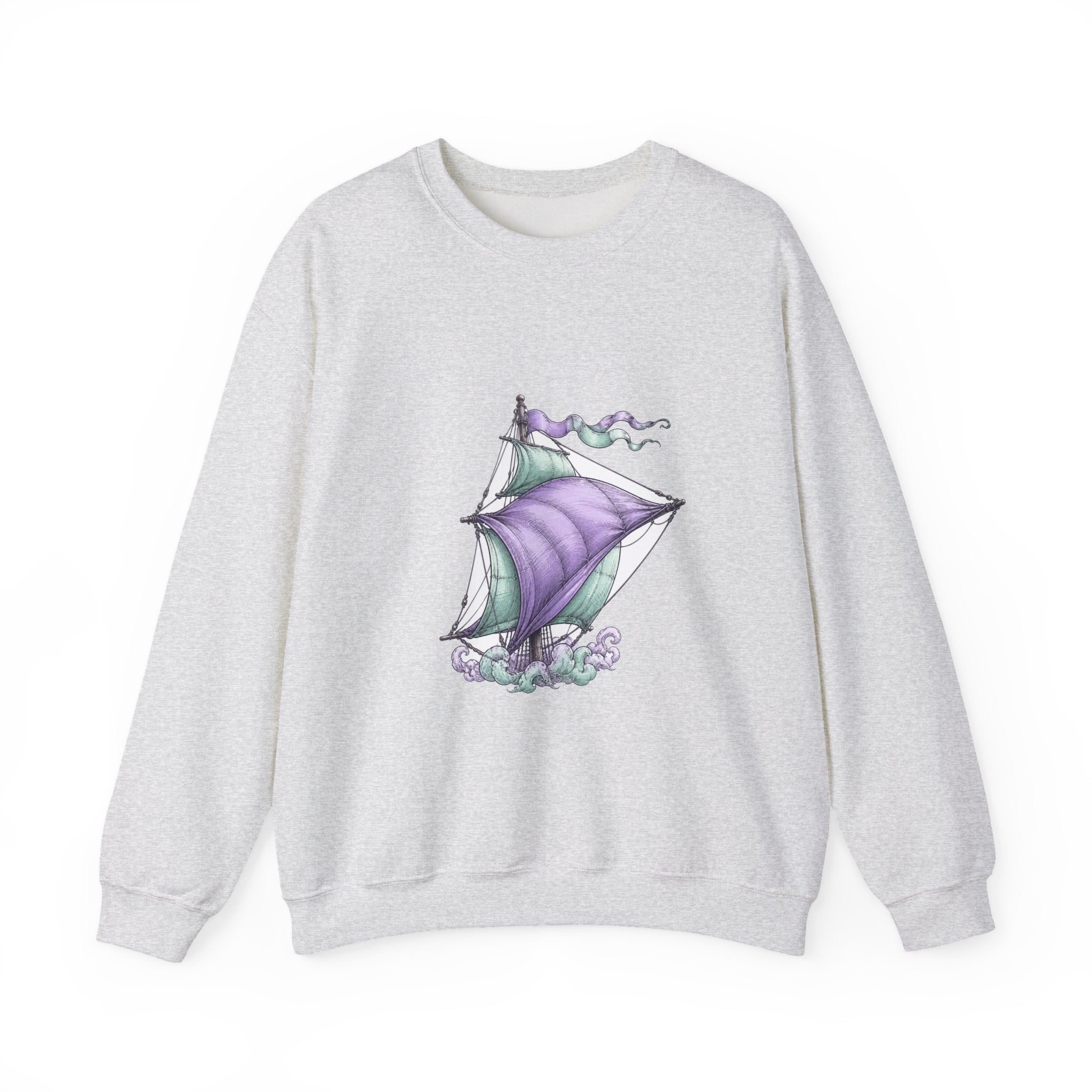 Matching Couple Sweatshirt - Anchor & Sail Matching Couple Premium Fleece Sweatshirt Hand-Drawn Art His Hers Anniversary Gift - Design B