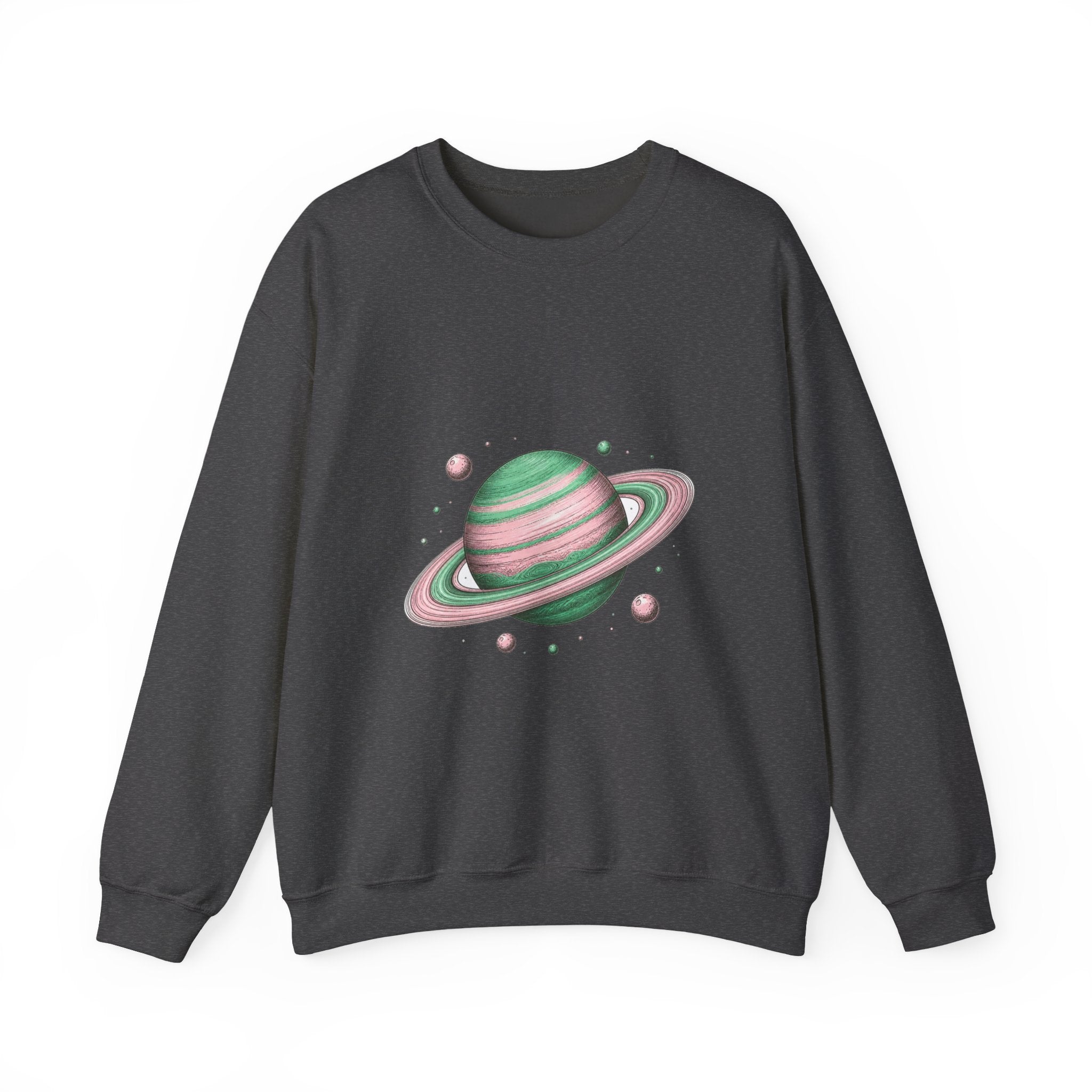 Matching Couple Sweatshirt - Saturn & Jupiter Matching Couple Premium Fleece Sweatshirt Hand-Drawn Art His Hers Anniversary Gift - Design A