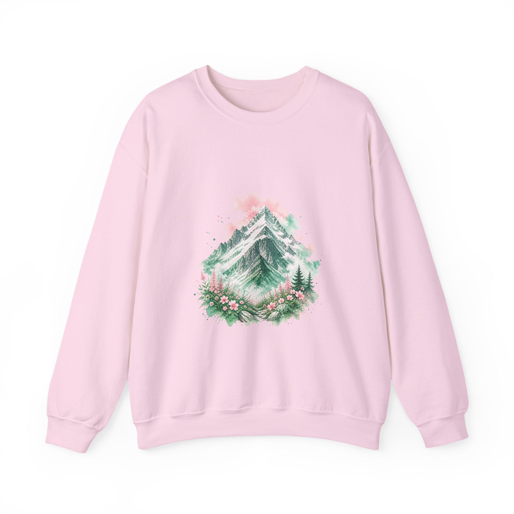 Matching Couple Sweatshirt - Mountain & Ocean Matching Couple Comfort Colors Crew Watercolor Art His Hers Birthday Gift - Design A