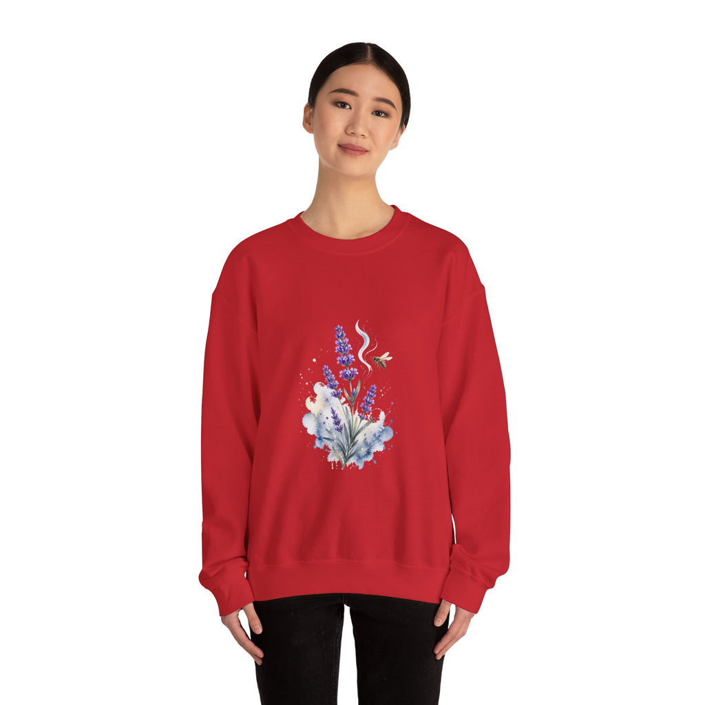 Matching Couple Sweatshirt - Lavender & Thistle Matching Couple Premium Fleece Sweatshirt Watercolor Art His Hers Birthday Gift - Design A