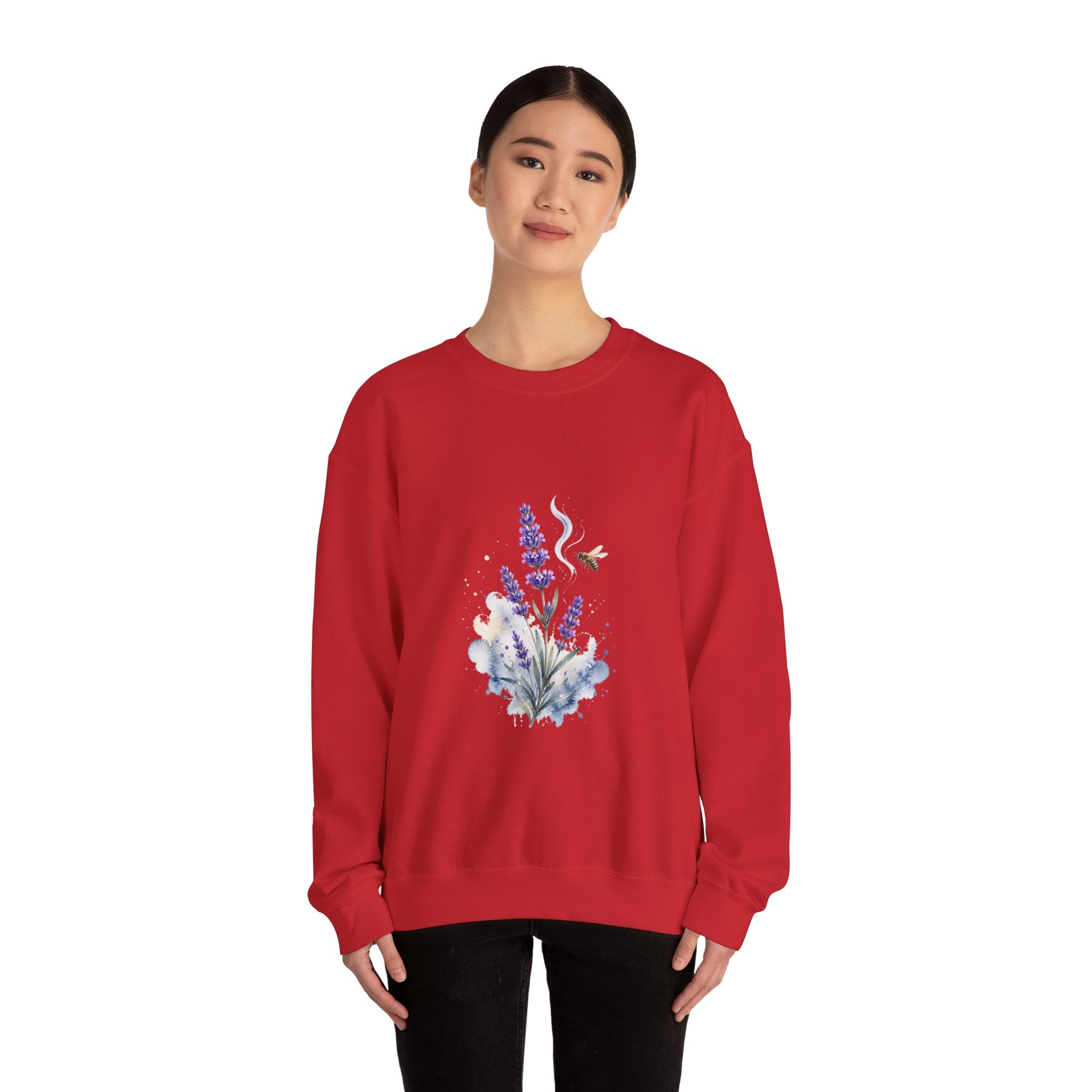 Matching Couple Sweatshirt - Lavender & Thistle Matching Couple Premium Fleece Sweatshirt Watercolor Art His Hers Birthday Gift - Design A