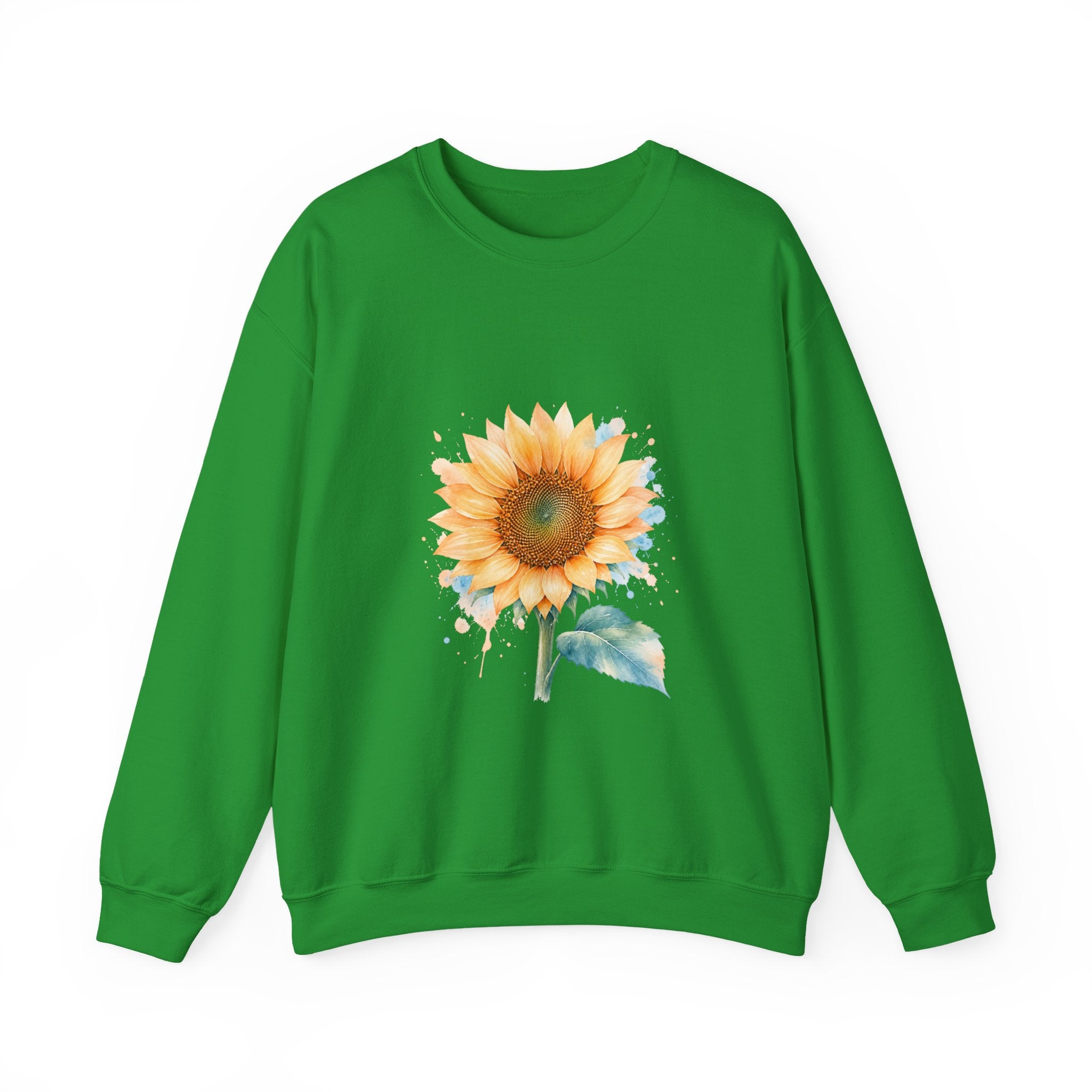 Matching Couple Sweatshirt - Sunflower & Moonflower Matching Couple Crewneck Sweatshirt Watercolor Art His Hers Engagement Gift - Design A