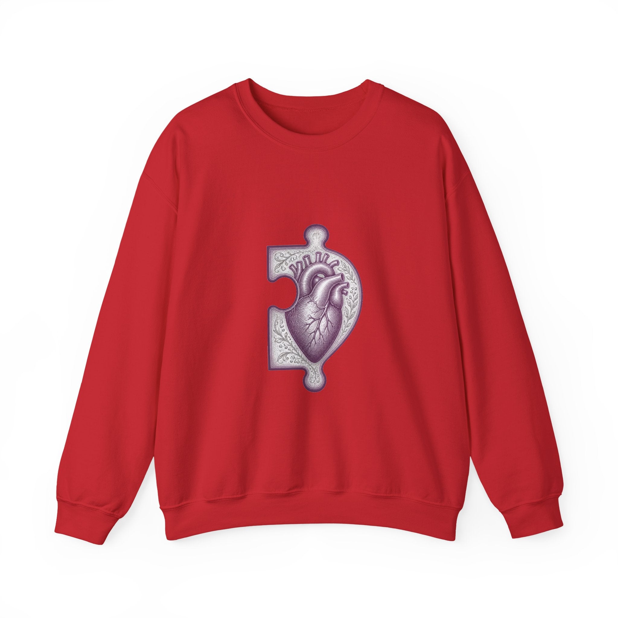 Matching Couple Sweatshirt - Puzzle Pieces Matching Couple Premium Fleece Sweatshirt Vintage Art His Hers Honeymoon Gift - Design B