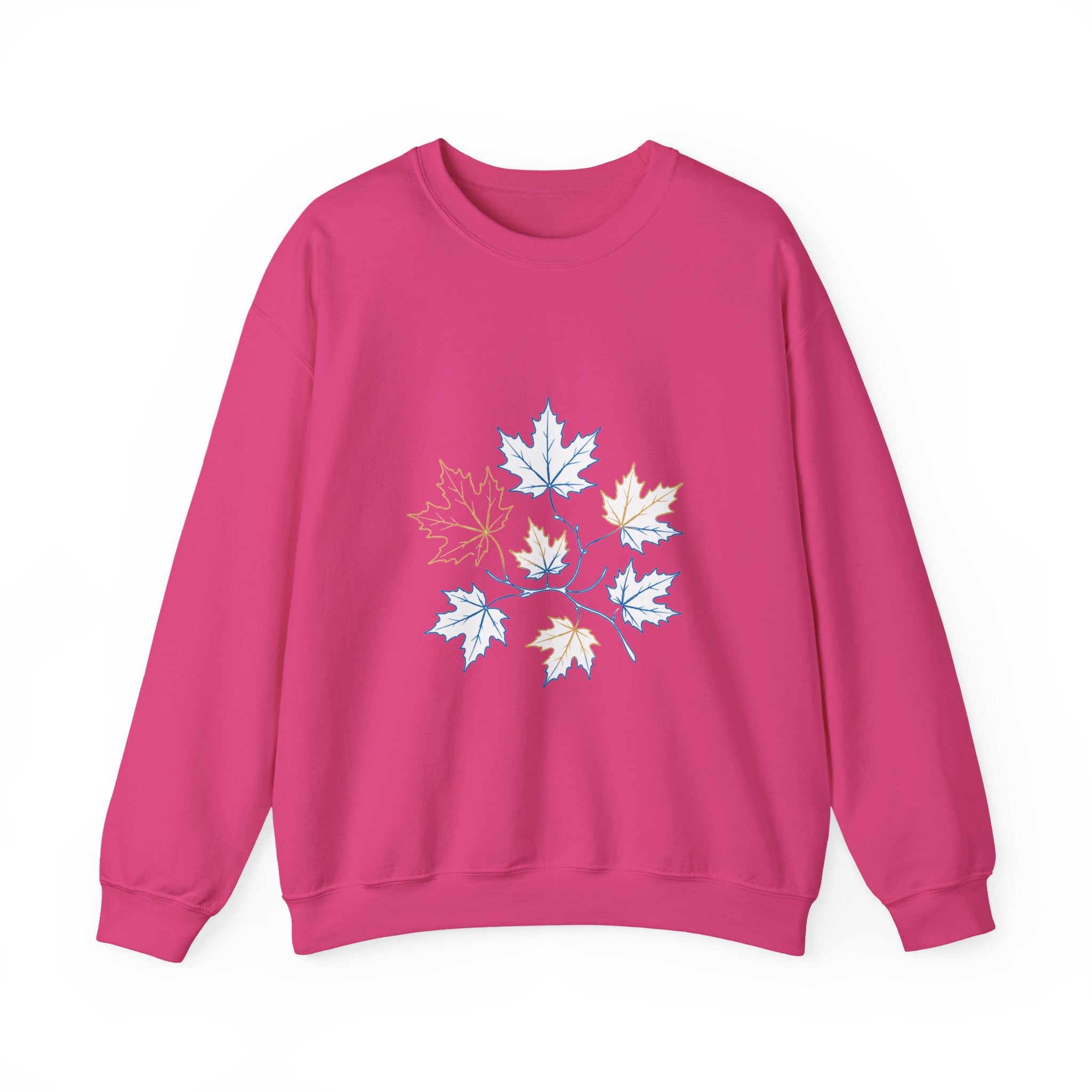 Matching Couple Sweatshirt - Cherry Blossom & Maple Leaf Matching Couple Premium Fleece Sweatshirt Minimalist Art His Hers Christmas Gift - Design B