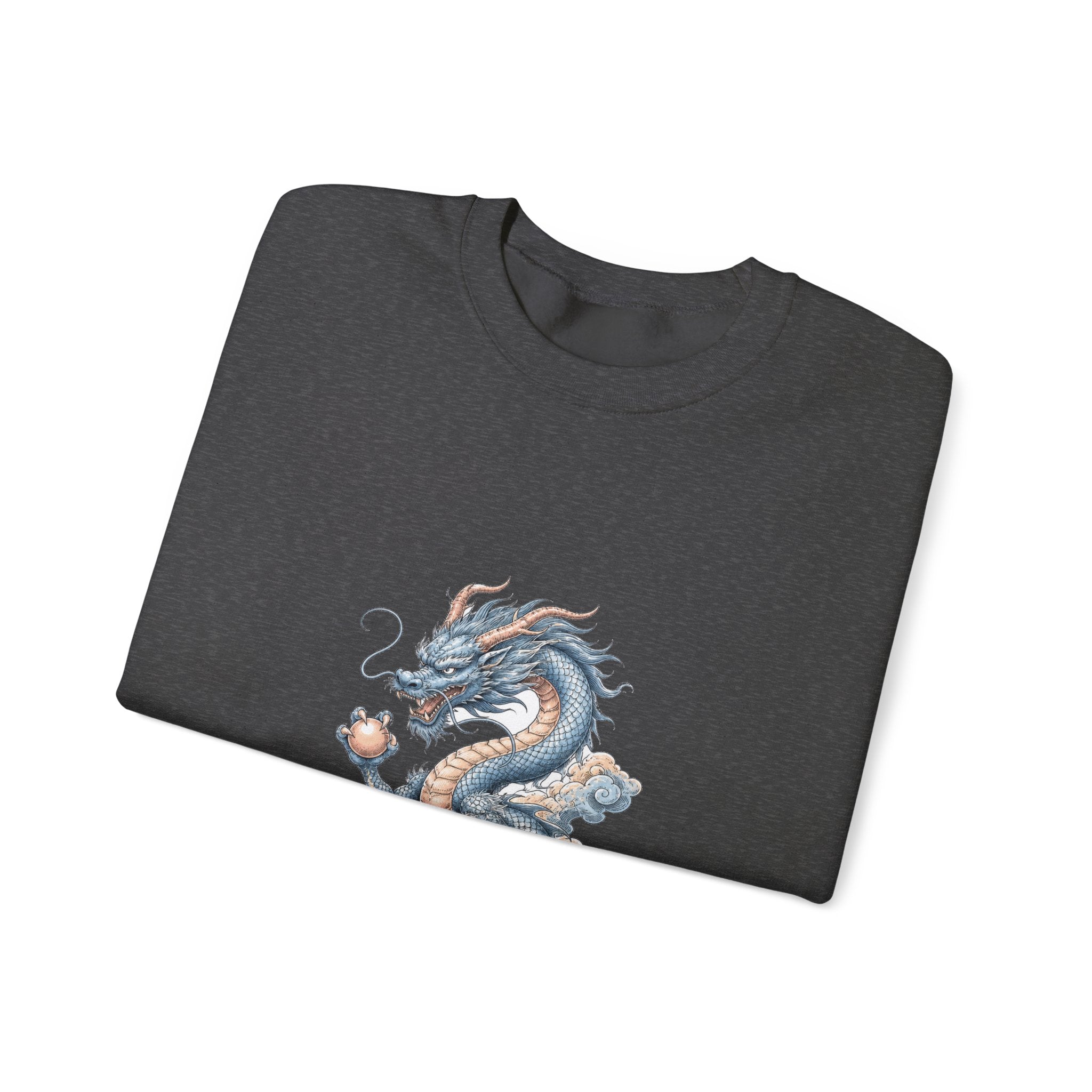 Matching Couple Sweatshirt - Dragon & Phoenix Matching Couple Premium Fleece Sweatshirt Hand-Drawn Art His Hers Anniversary Gift - Design A