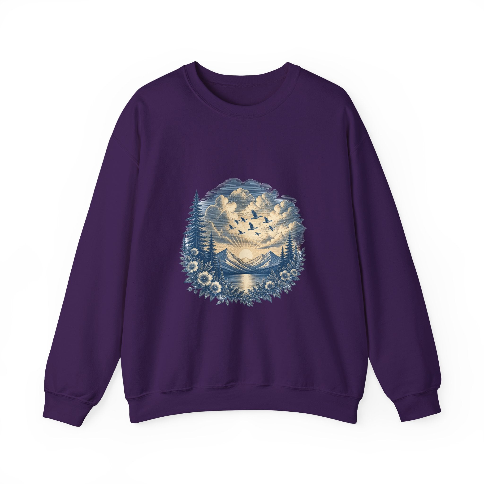 Matching Couple Sweatshirt - Sunrise & Sunset Matching Couple Comfort Colors Crew Vintage Art His Hers Honeymoon Gift - Design B
