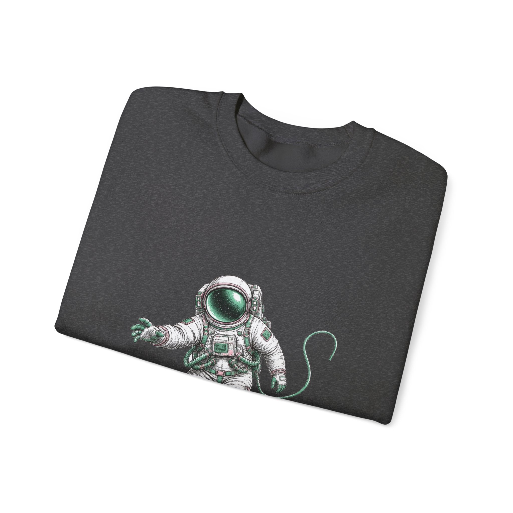 Matching Couple Sweatshirt - Astronaut & Planet Matching Couple Premium Fleece Sweatshirt Hand-Drawn Art His Hers Anniversary Gift - Design A