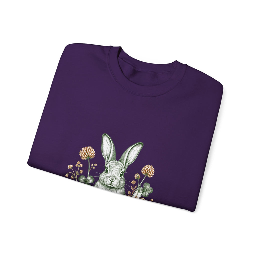 Matching Couple Sweatshirt - Fox & Rabbit Matching Couple Comfort Colors Crew Hand-Drawn Art His Hers Anniversary Gift - Design B