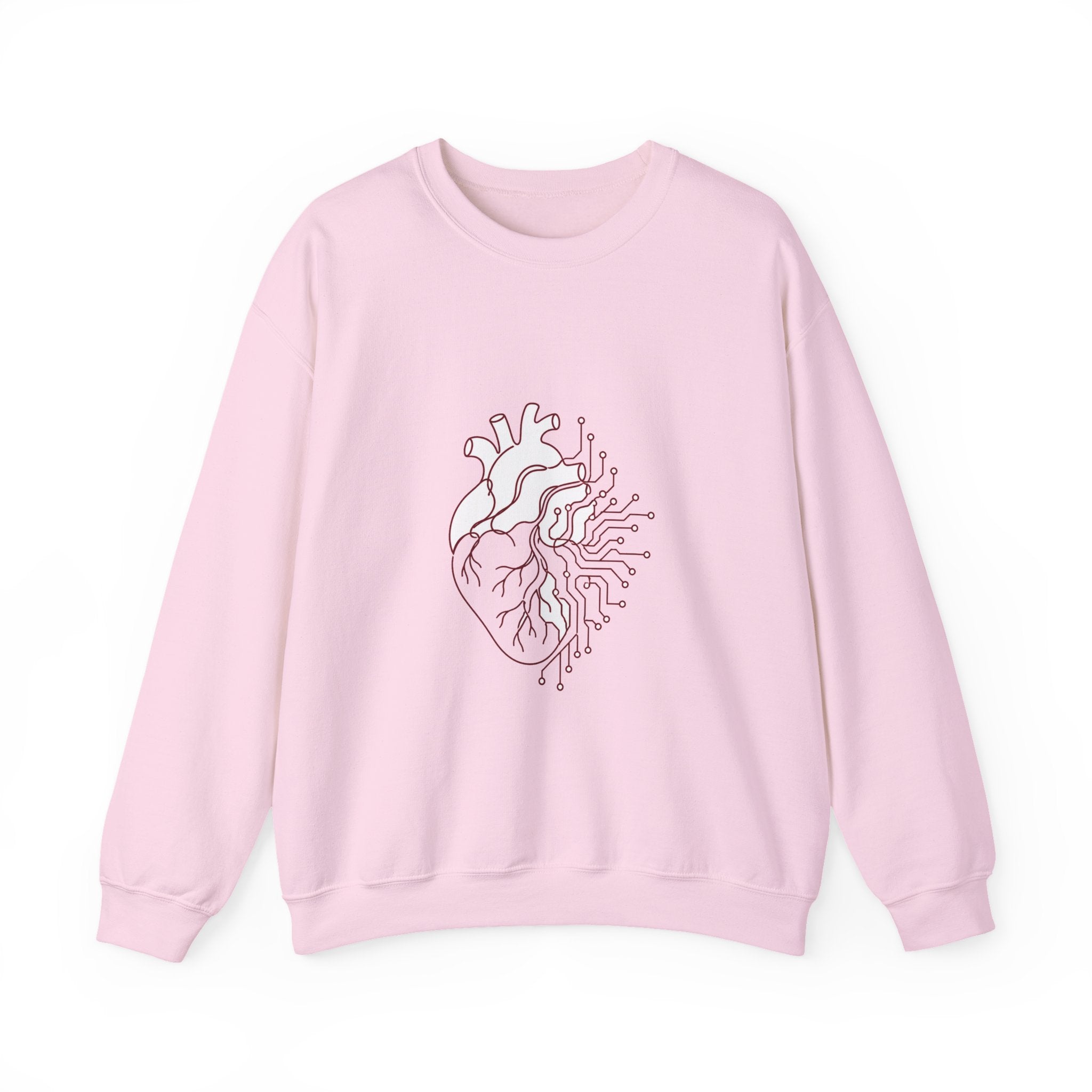 Matching Couple Sweatshirt - Robot & Heart Matching Couple Comfort Colors Crew Minimalist Art His Hers Christmas Gift - Design B