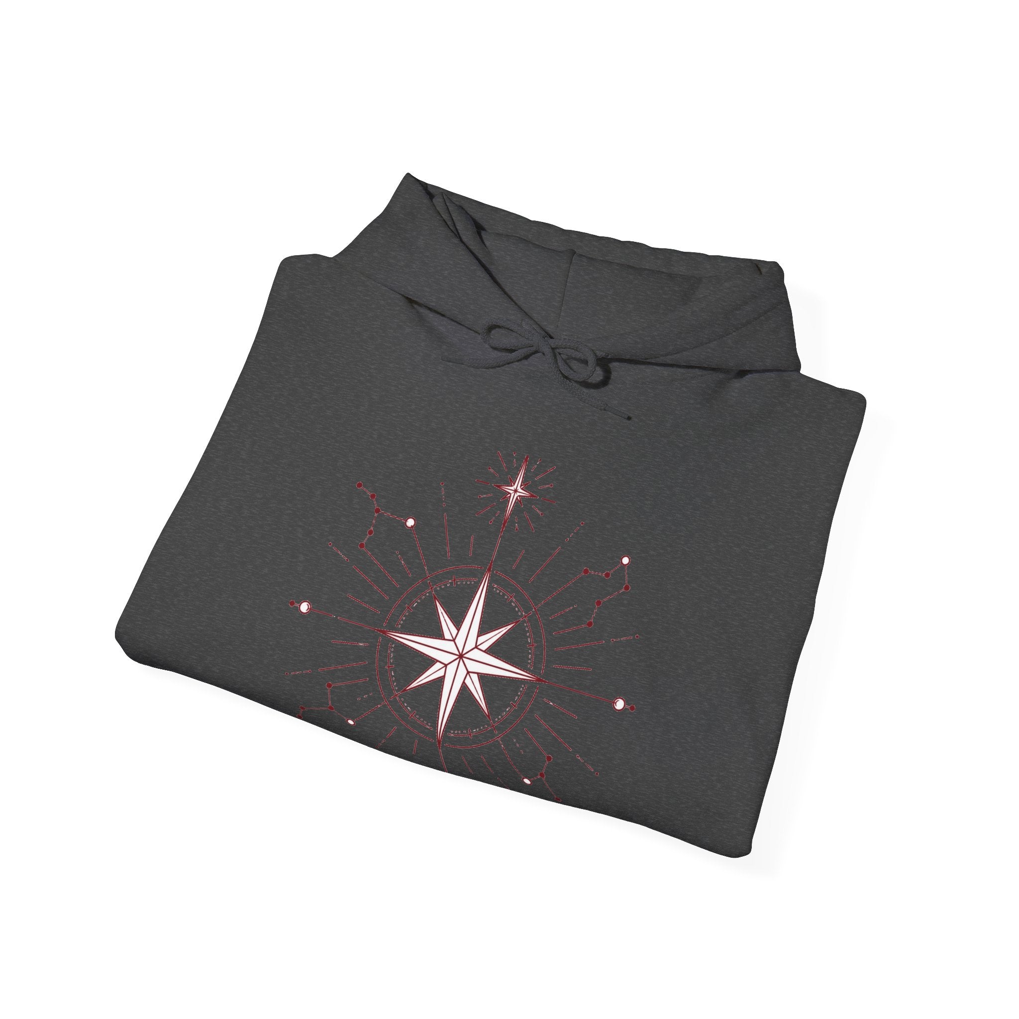 Matching Couple Sweatshirt - Shooting Star & North Star Matching Couple Hooded Sweatshirt Minimalist Art His Hers Valentine Gift - Design B