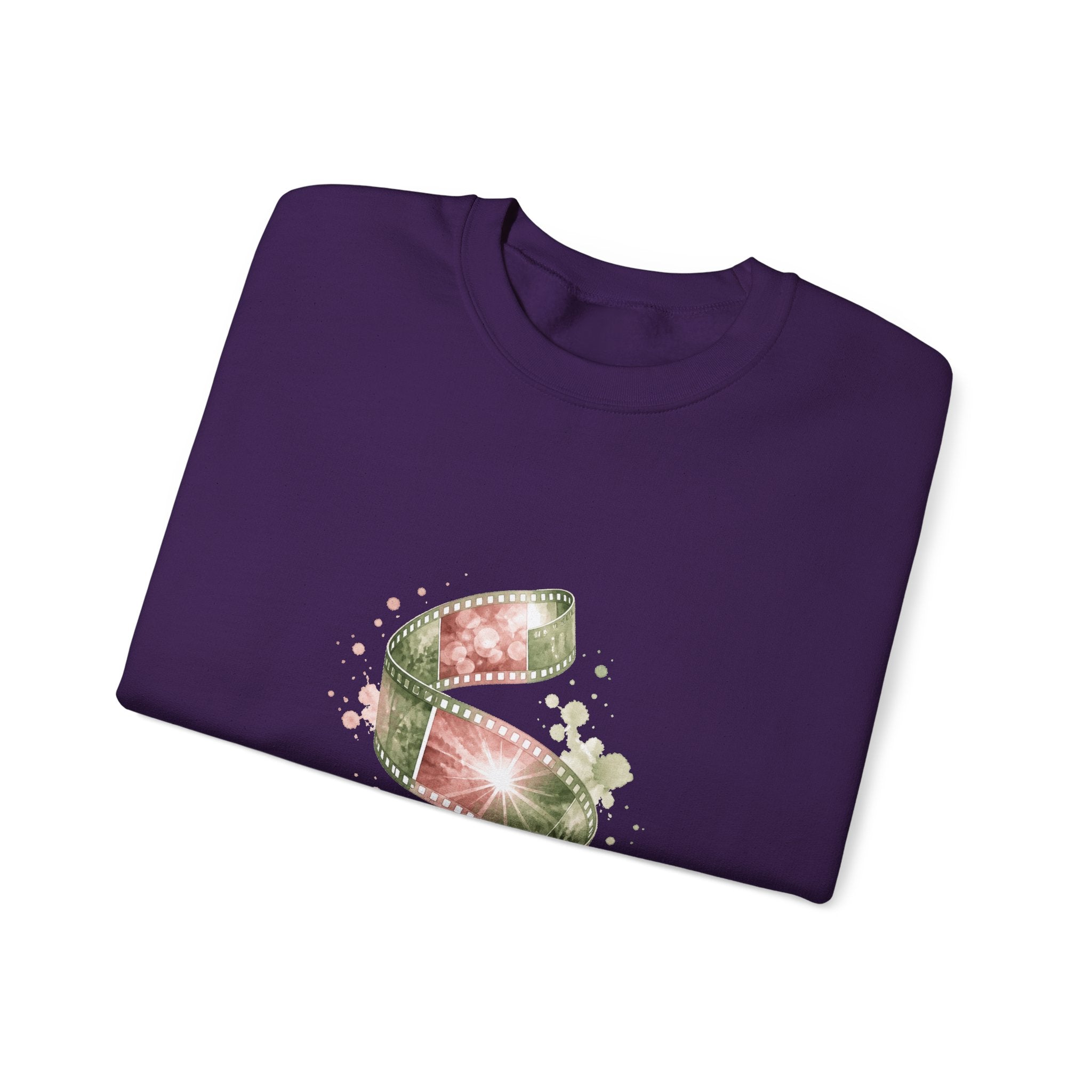 Matching Couple Sweatshirt - Camera & Film Matching Couple Crewneck Sweatshirt Watercolor Art His Hers Engagement Gift - Design B