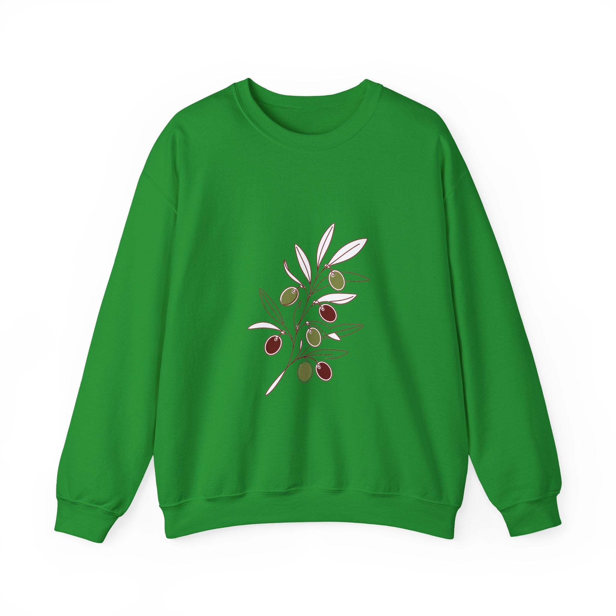 Matching Couple Sweatshirt - Olive Branch & Fig Matching Couple Crewneck Sweatshirt Minimalist Art His Hers Valentine Gift - Design A