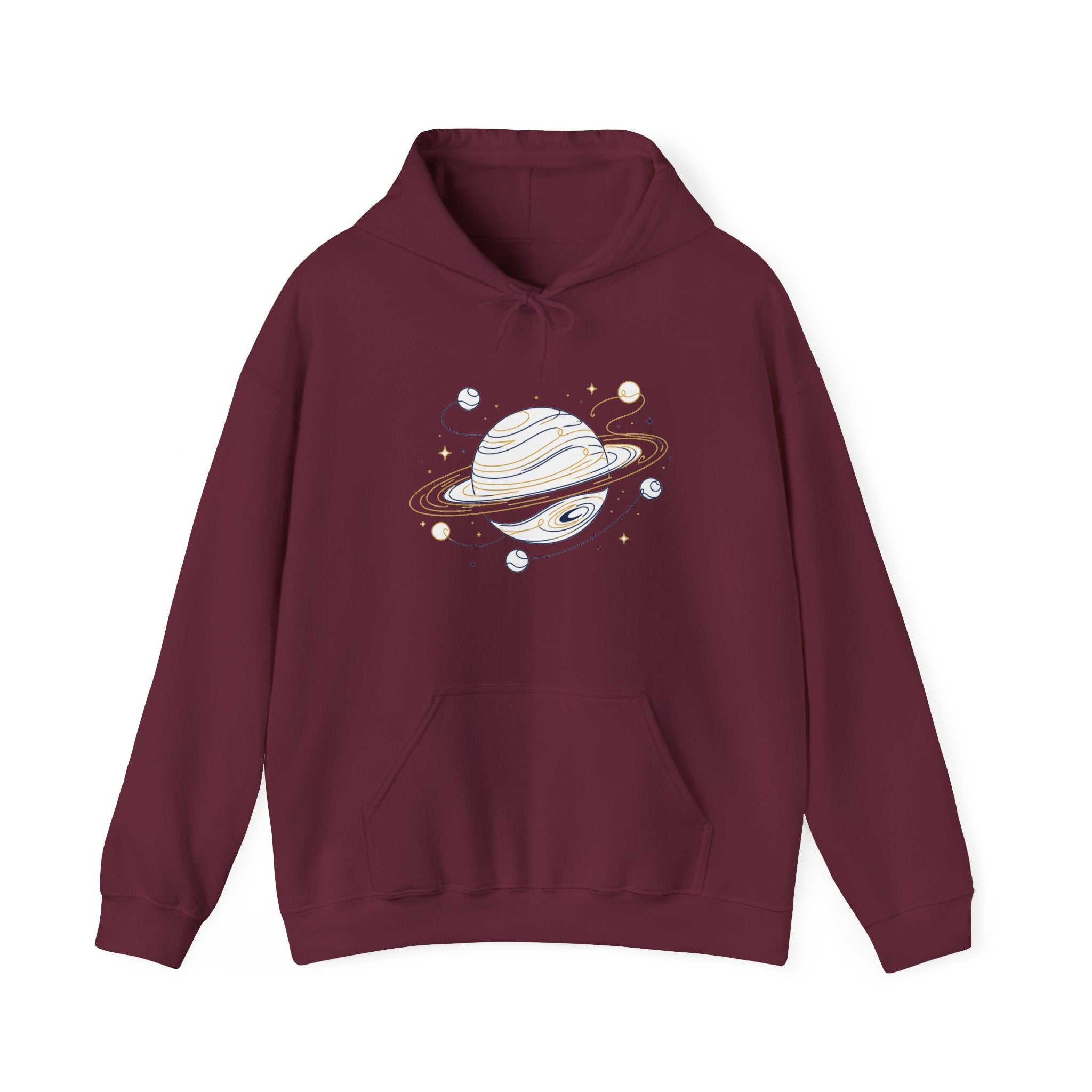 Matching Couple Sweatshirt - Astronaut & Planet Matching Couple Hooded Sweatshirt Minimalist Art His Hers Valentine Gift - Design B