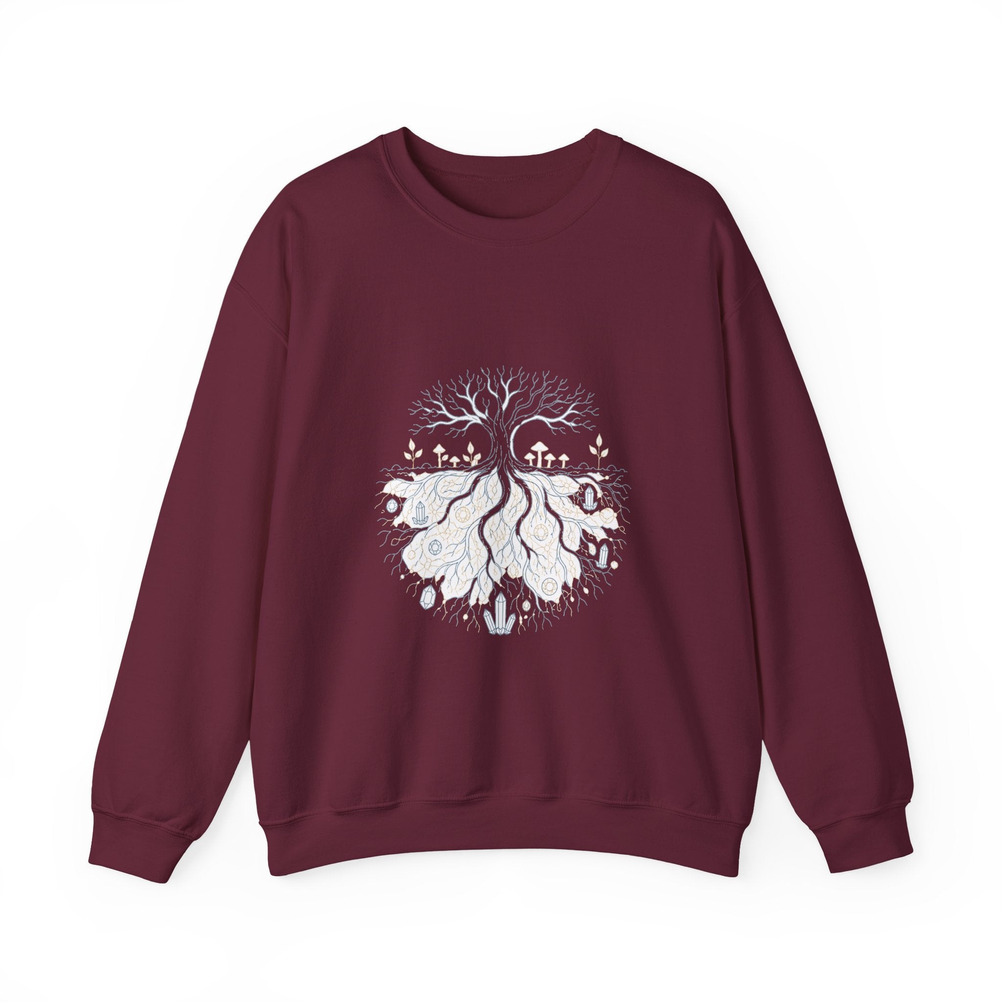 Matching Couple Sweatshirt - Ancient Oak & Deep Roots Matching Couple Premium Fleece Sweatshirt Minimalist Art His Hers Christmas Gift - Design B