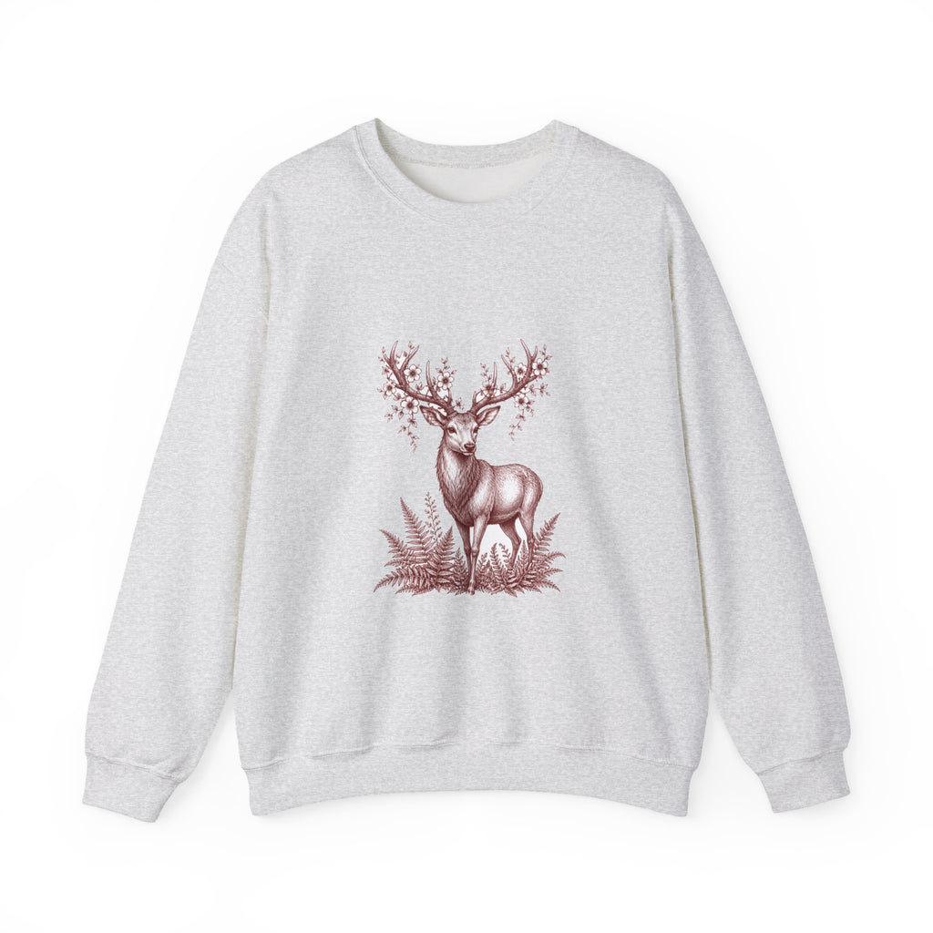 Matching Couple Sweatshirt - Bear & Deer Matching Couple Comfort Colors Crew Hand-Drawn Art His Hers Anniversary Gift - Design B