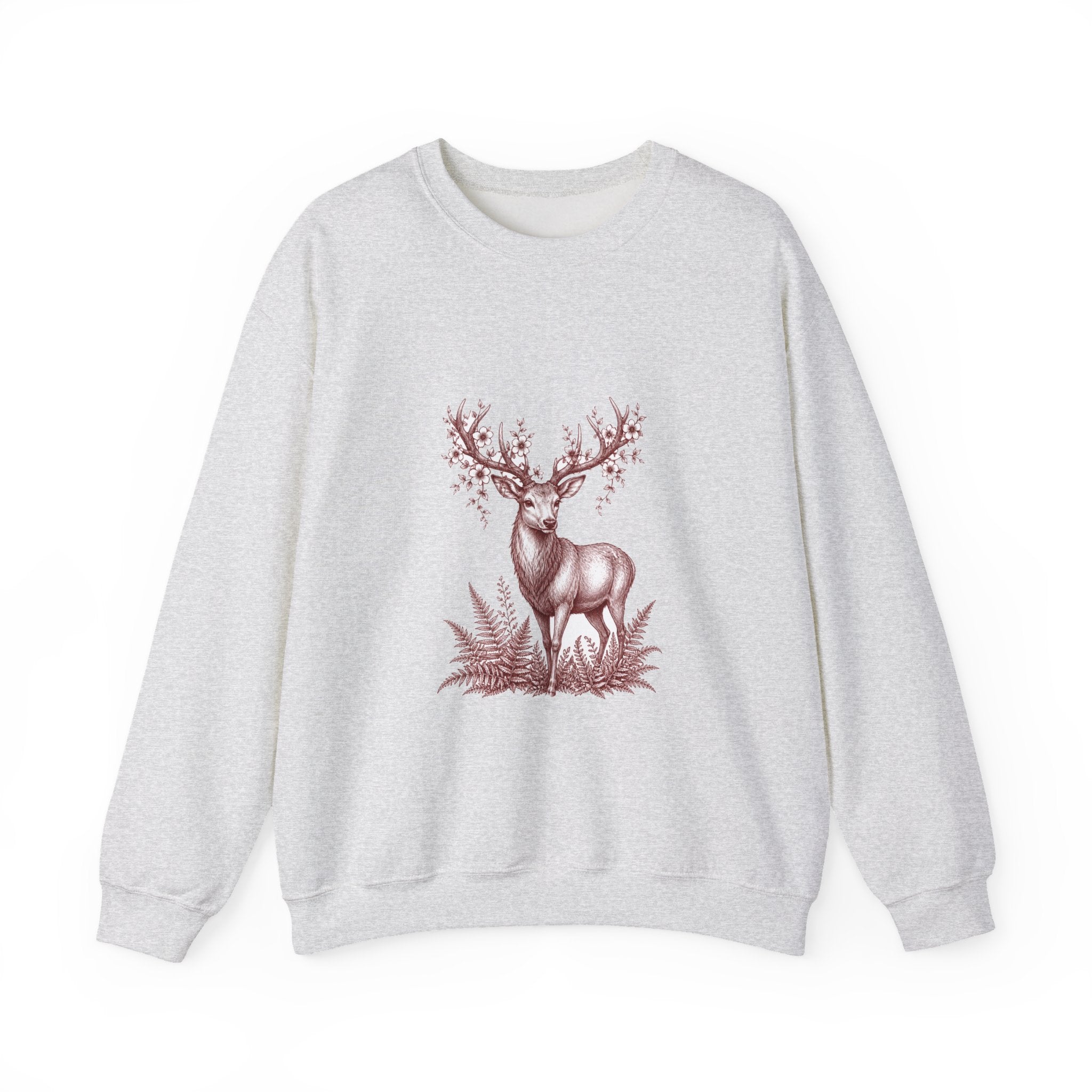 Matching Couple Sweatshirt - Bear & Deer Matching Couple Comfort Colors Crew Hand-Drawn Art His Hers Anniversary Gift - Design B