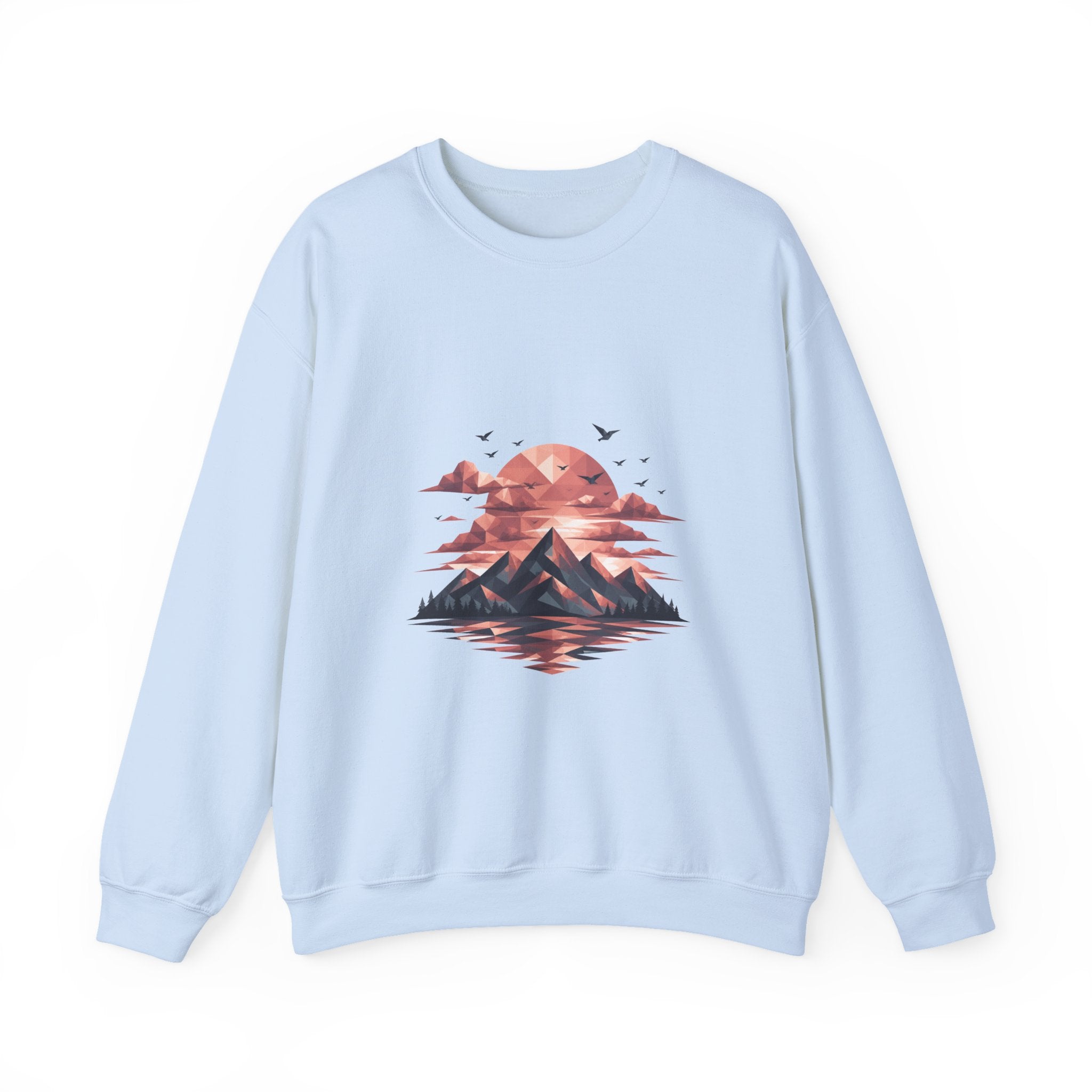 Matching Couple Sweatshirt - Sunrise & Sunset Matching Couple Comfort Colors Crew Geometric Art His Hers Love Gift - Design B
