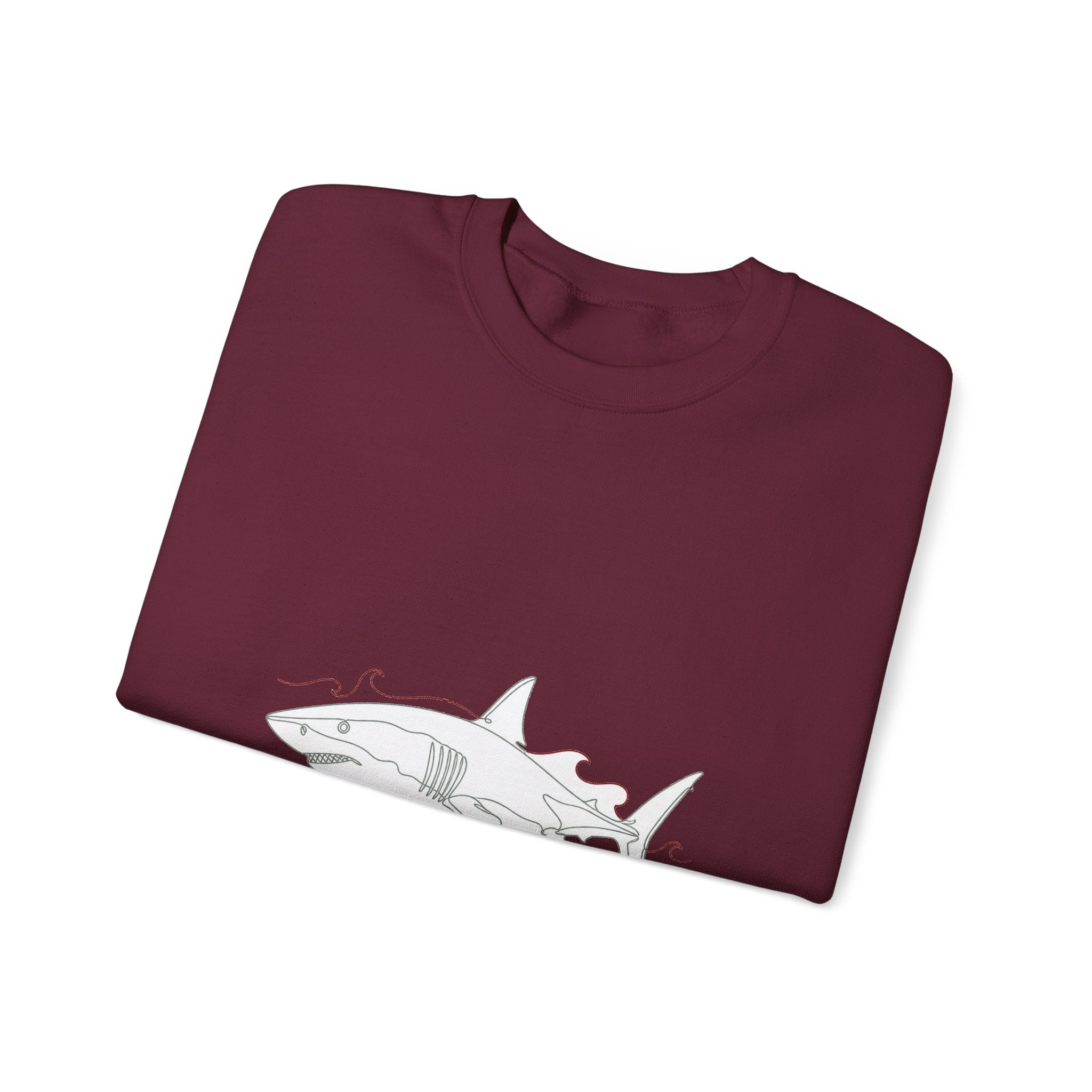 Matching Couple Sweatshirt - Shark & Dolphin Matching Couple Premium Fleece Sweatshirt Minimalist Art His Hers Christmas Gift - Design A