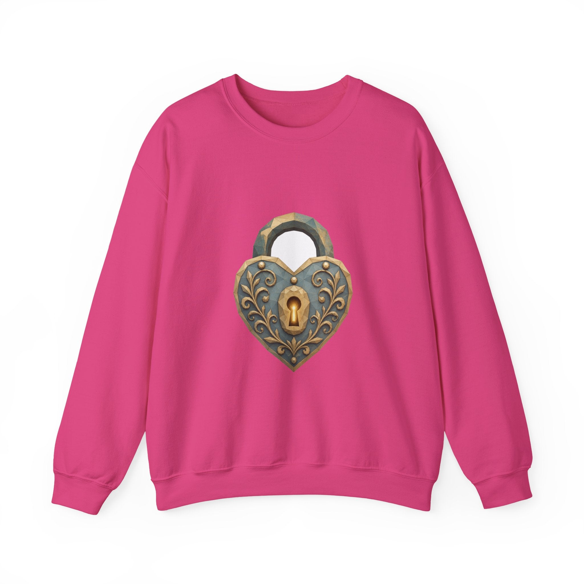 Matching Couple Sweatshirt - Key & Lock Matching Couple Comfort Colors Crew Geometric Art His Hers Love Gift - Design B