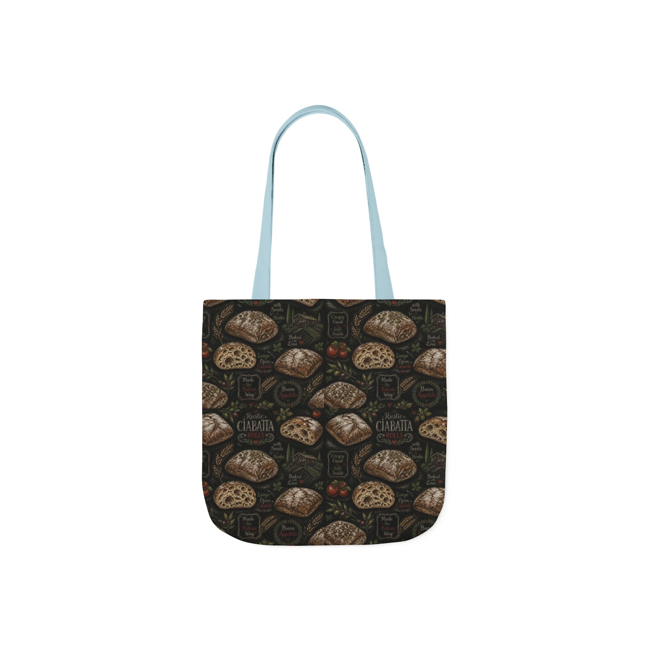 Ciabatta Rolls Canvas Tote Bag Mediterranean Kitchen Chalk Art Design Italian Cottagecore Gift