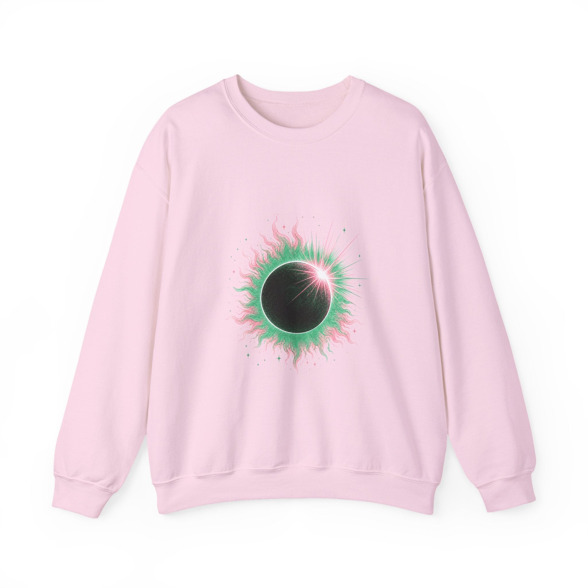 Matching Couple Sweatshirt - Solar & Lunar Eclipse Matching Couple Crewneck Sweatshirt Hand-Drawn Art His Hers Best Friend Gift - Design A