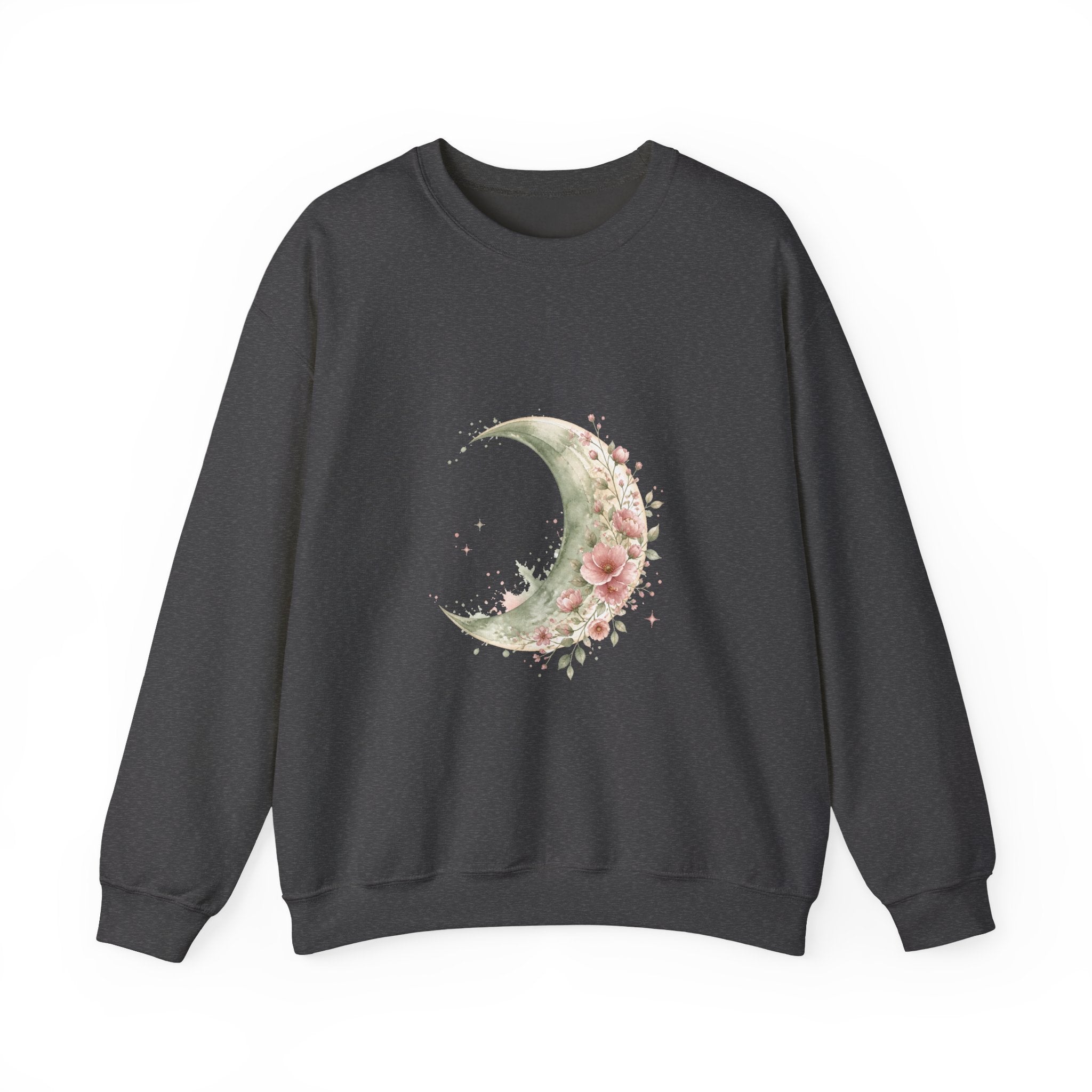 Matching Couple Sweatshirt - Waxing & Waning Moon Matching Couple Crewneck Sweatshirt Watercolor Art His Hers Engagement Gift - Design A