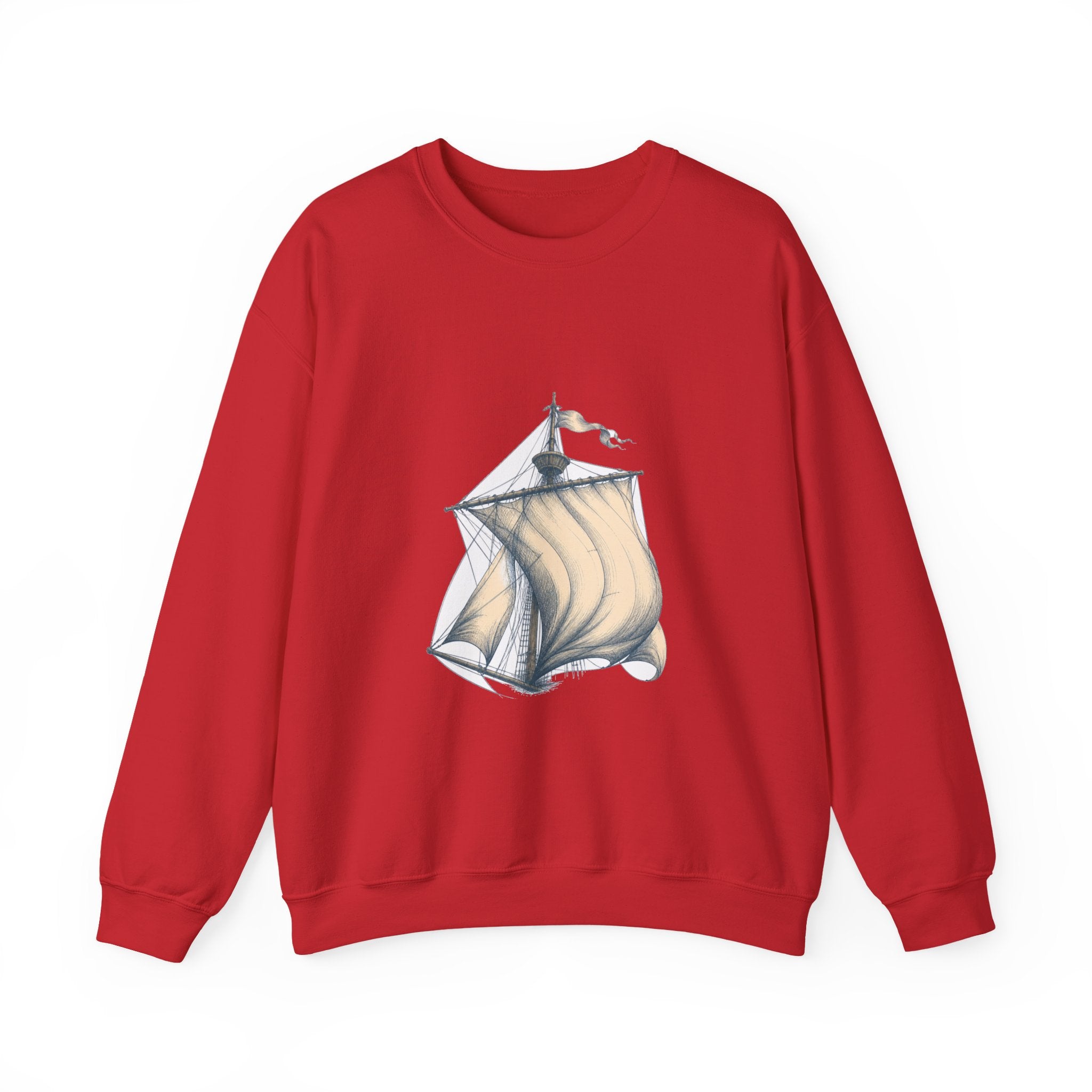 Matching Couple Sweatshirt - Anchor & Sail Matching Couple Comfort Colors Crew Hand-Drawn Art His Hers Anniversary Gift - Design B