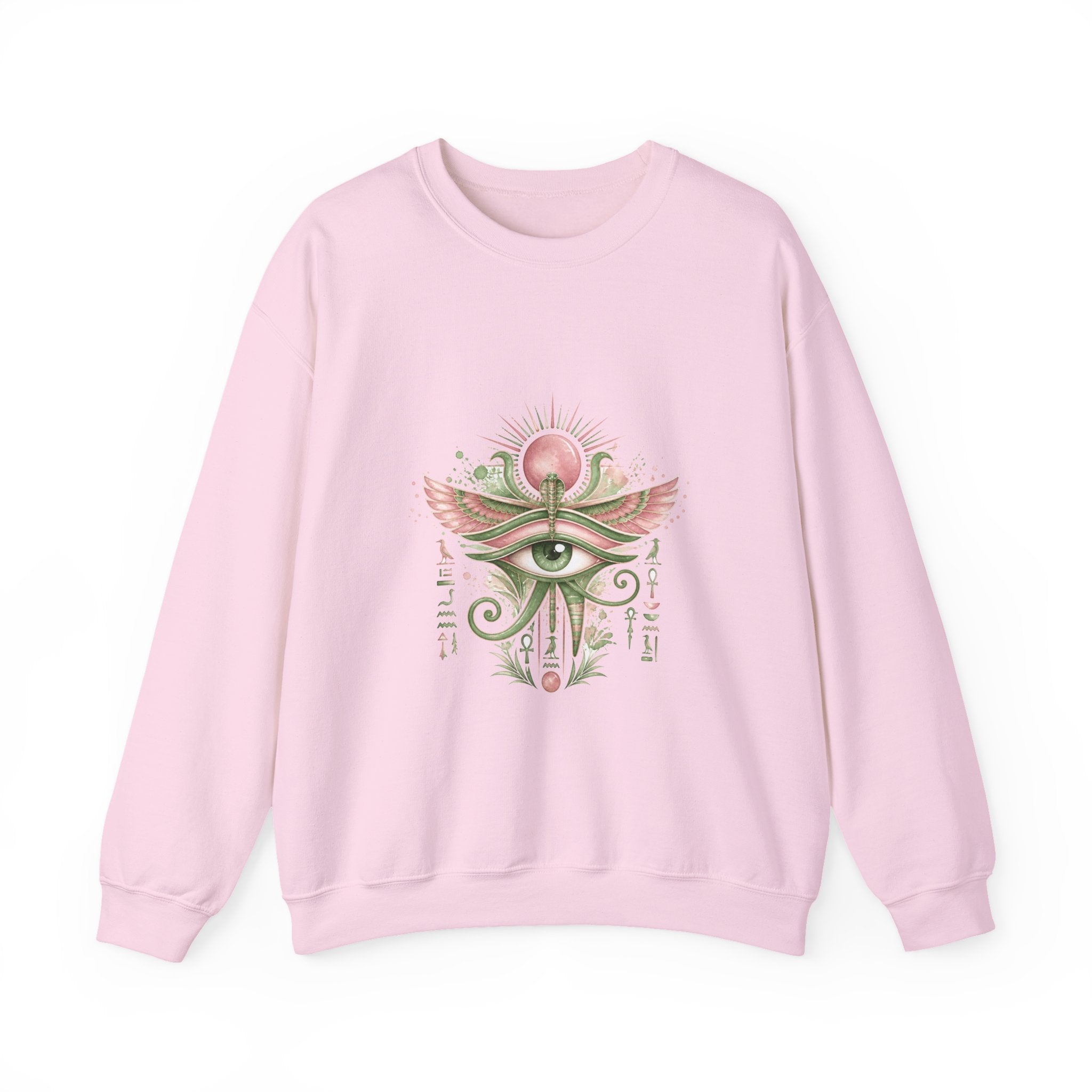 Matching Couple Sweatshirt - Eye of Ra & Horus Matching Couple Comfort Colors Crew Watercolor Art His Hers Birthday Gift - Design A