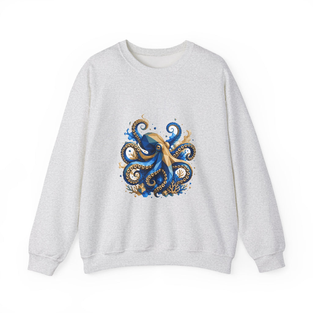 Matching Couple Sweatshirt - Octopus & Jellyfish Matching Couple Premium Fleece Sweatshirt Geometric Art His Hers Love Gift - Design A