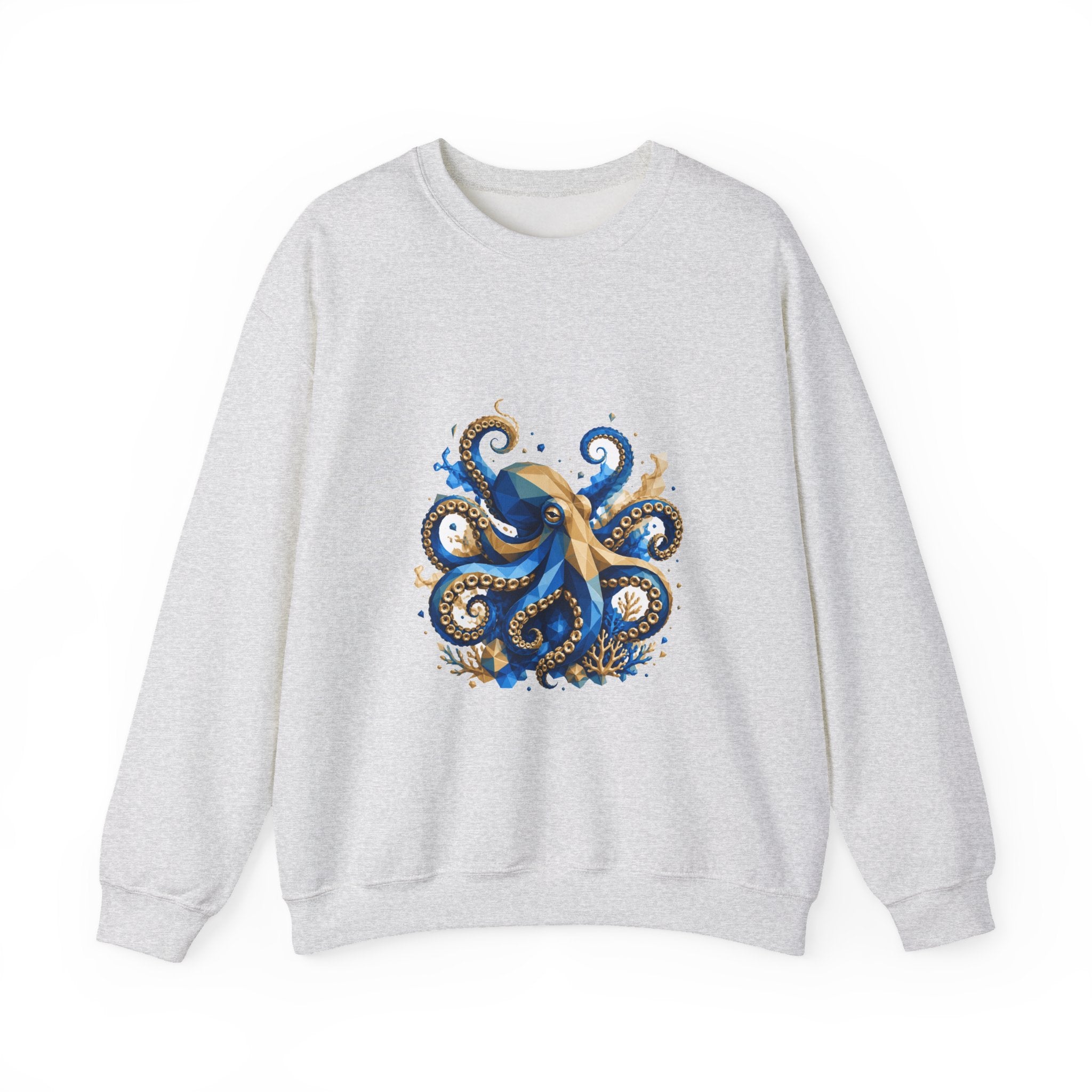 Matching Couple Sweatshirt - Octopus & Jellyfish Matching Couple Premium Fleece Sweatshirt Geometric Art His Hers Love Gift - Design A