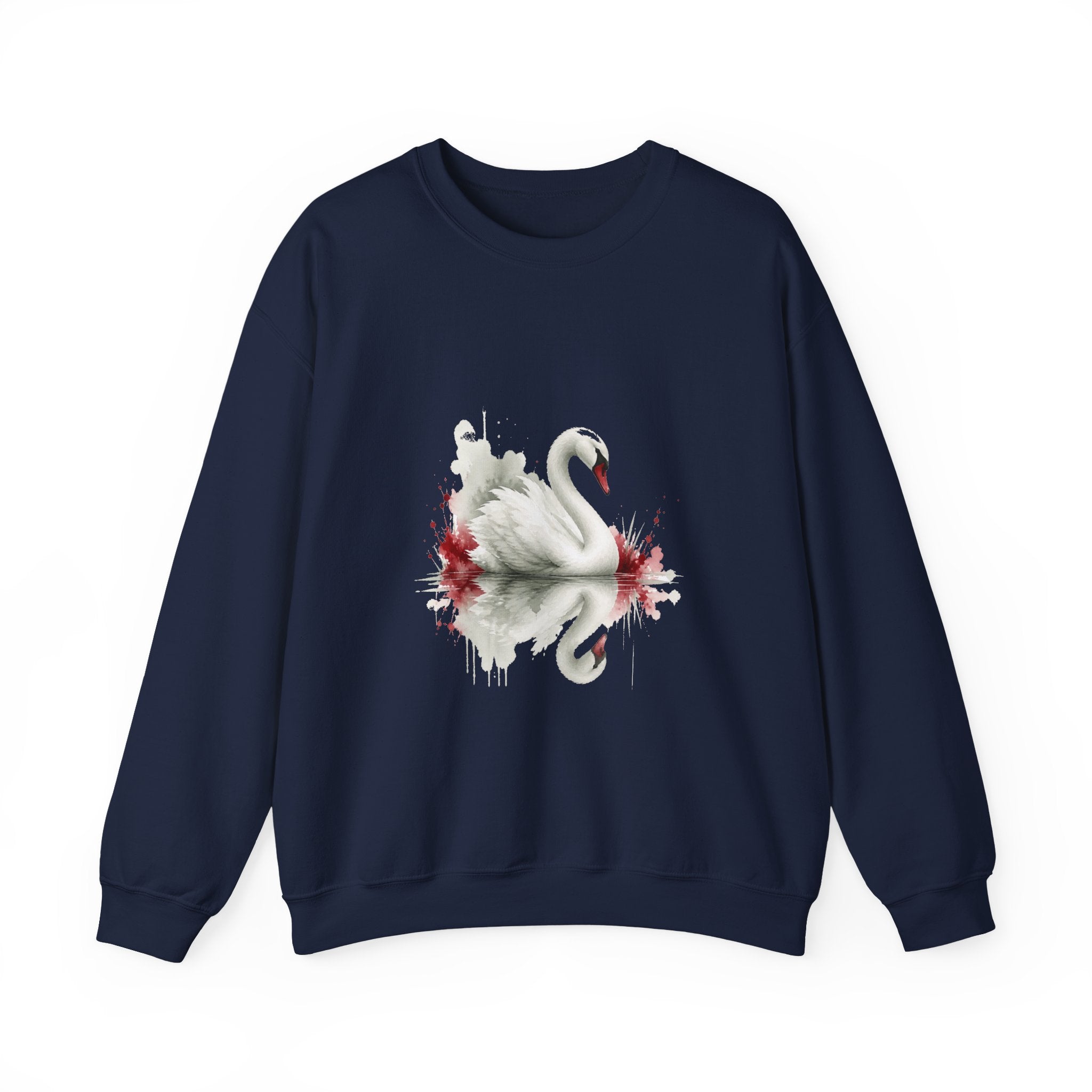 Matching Couple Sweatshirt - Raven & Swan Matching Couple Comfort Colors Crew Watercolor Art His Hers Birthday Gift - Design B