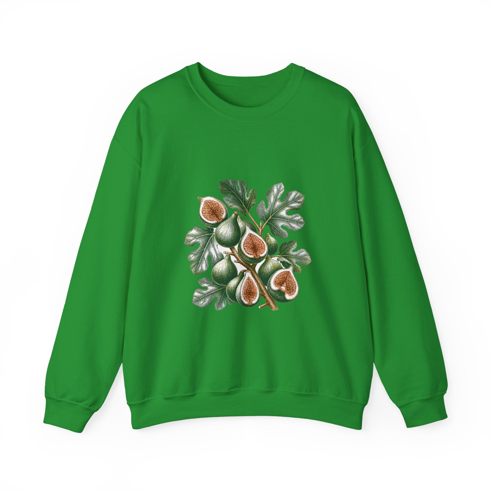 Matching Couple Sweatshirt - Olive Branch & Fig Matching Couple Premium Fleece Sweatshirt Hand-Drawn Art His Hers Anniversary Gift - Design B
