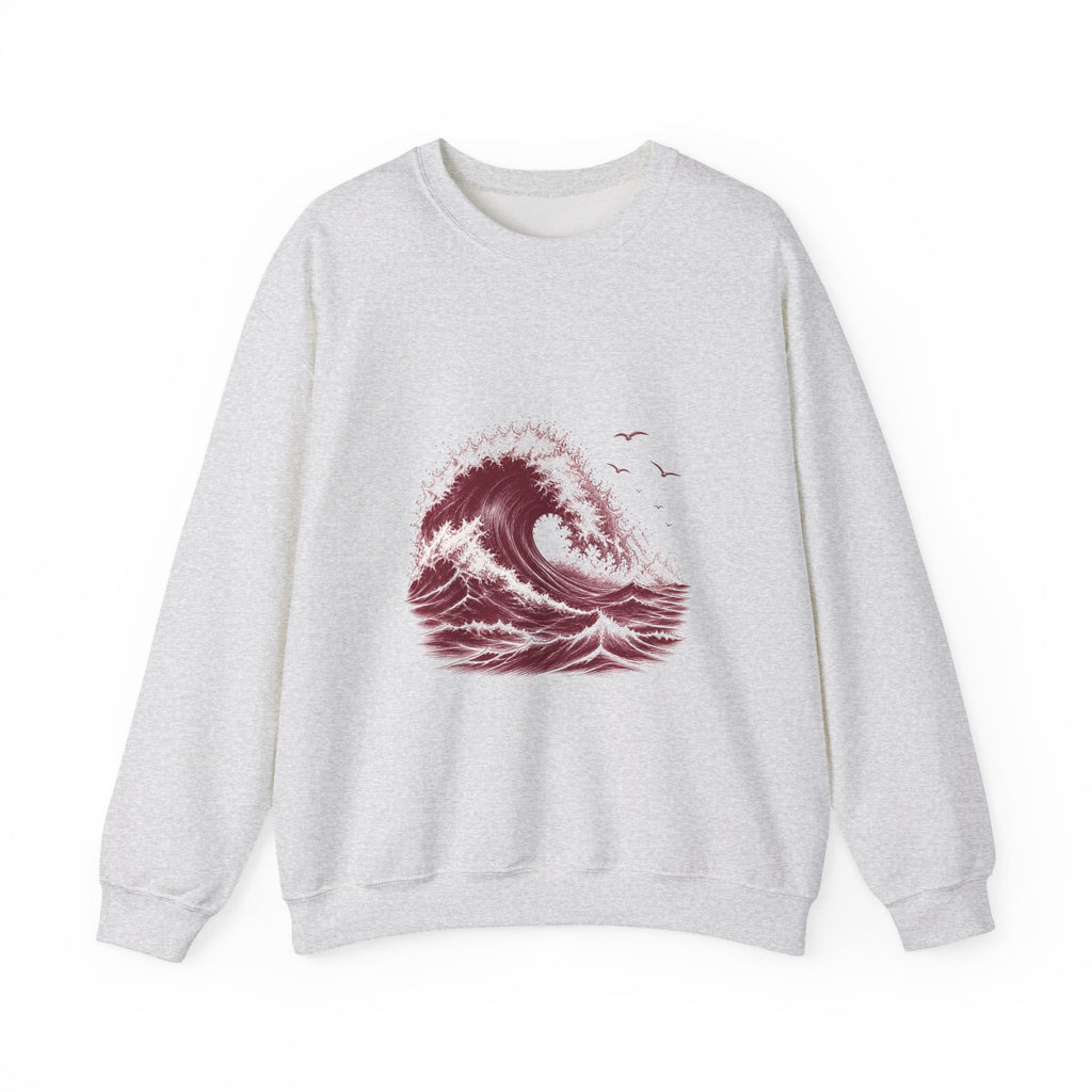 Matching Couple Sweatshirt - Mountain & Ocean Matching Couple Crewneck Sweatshirt Hand-Drawn Art His Hers Best Friend Gift - Design B